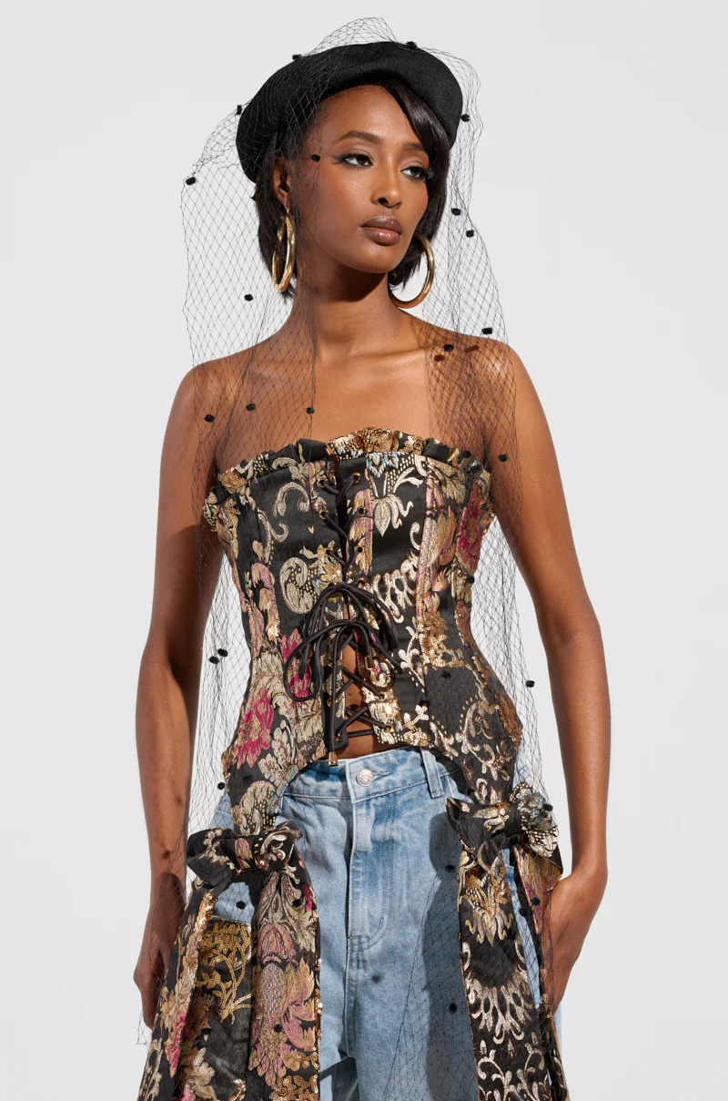 QUEENDOM BROCADE CORSET TOP - Image 2