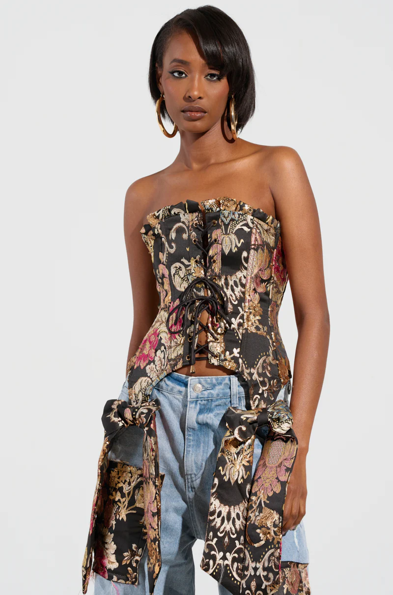 QUEENDOM BROCADE CORSET TOP - Image 3
