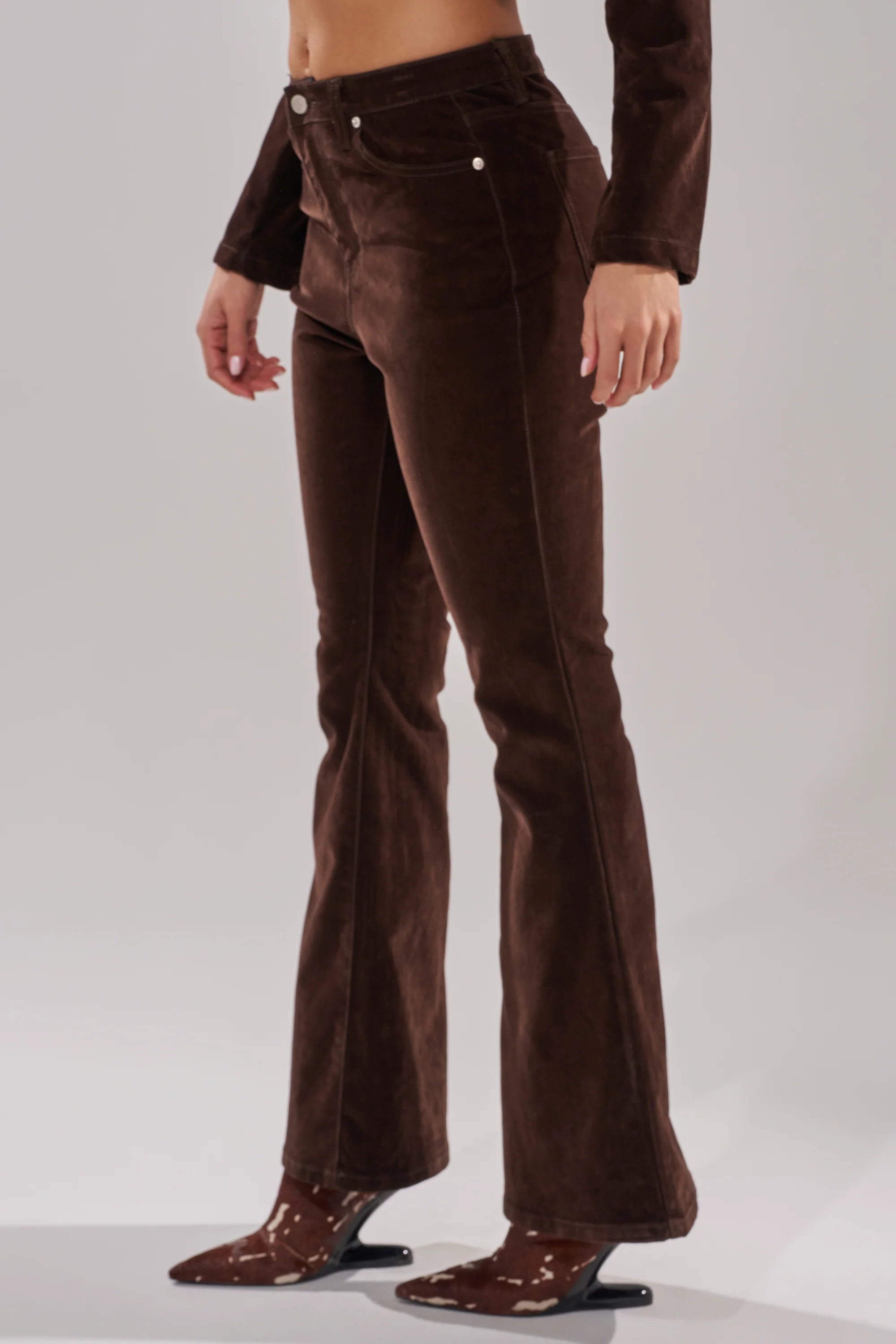 RAE VELVET DENIM FLARE PANT - Image 4