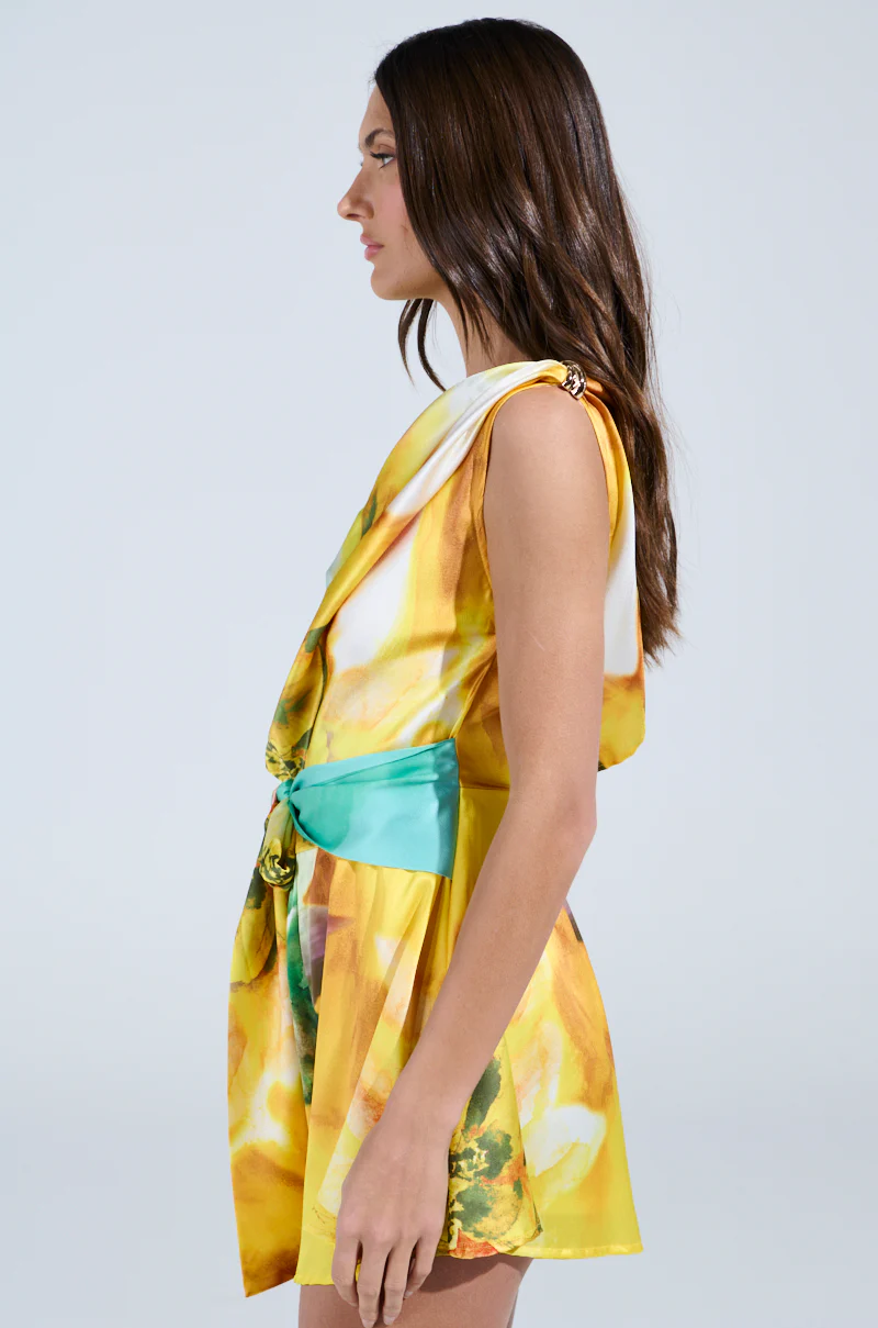 RALEIGH PRINTED SATIN ROMPER - Image 4