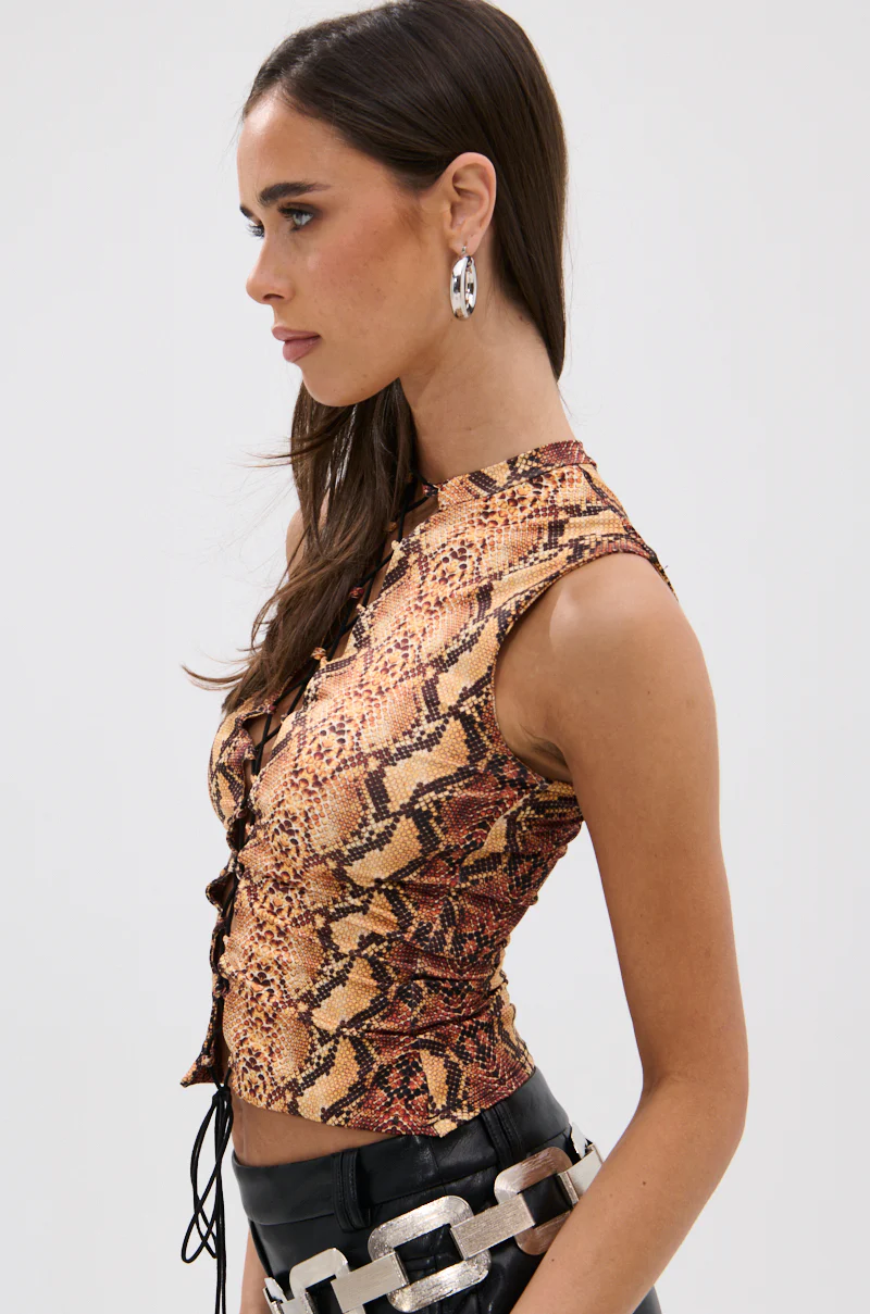 RATTLESNAKE LACE UP TOP - Image 3