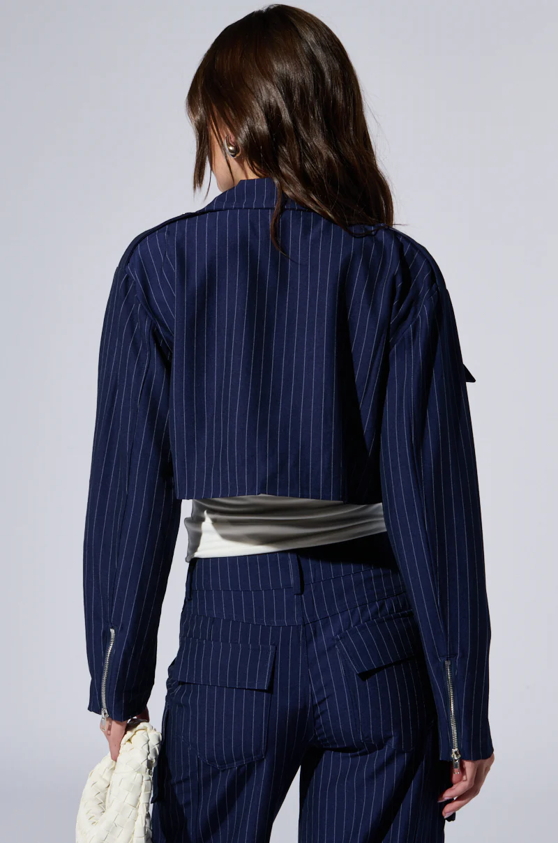 RAYE PINSTRIPE CARGO BLAZER - Image 4