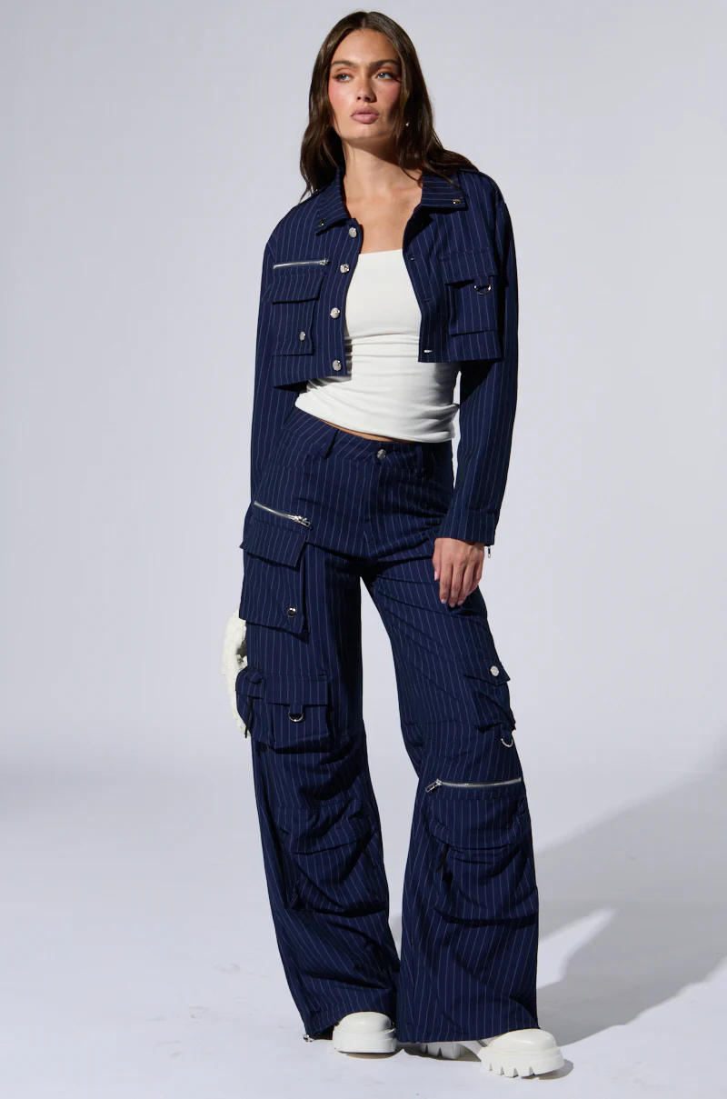 RAYE PINSTRIPE CARGO BLAZER - Image 5