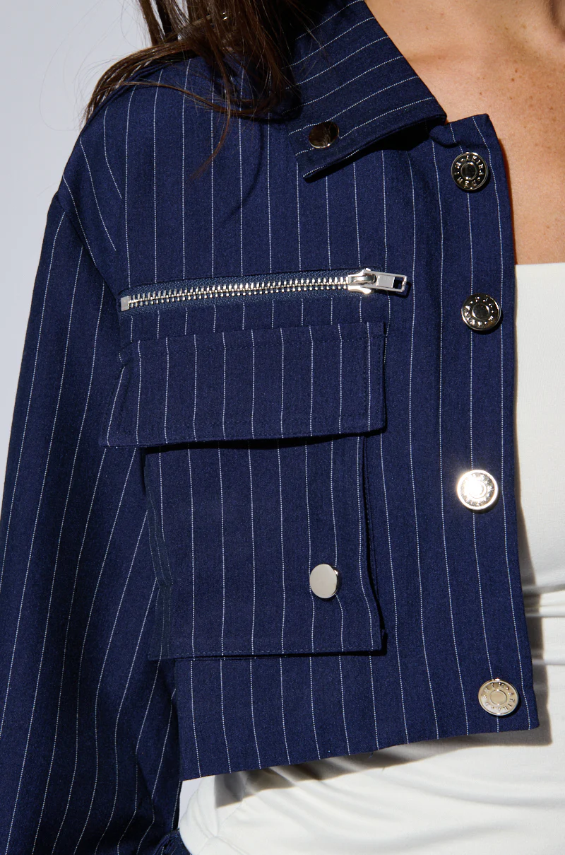 RAYE PINSTRIPE CARGO BLAZER - Image 7