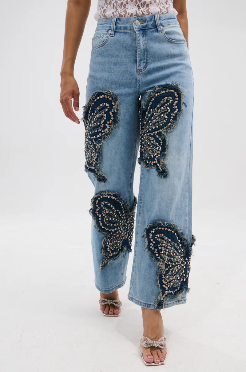 REBIRTH BUTTERFLY PATCH JEANS - Image 2