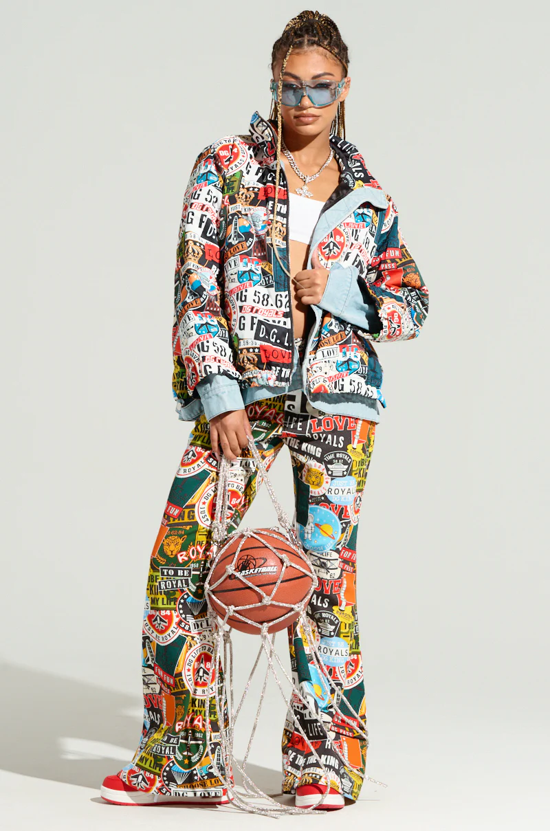 RED LIGHT LAYERED GRAPHIC BOMBER - Image 5