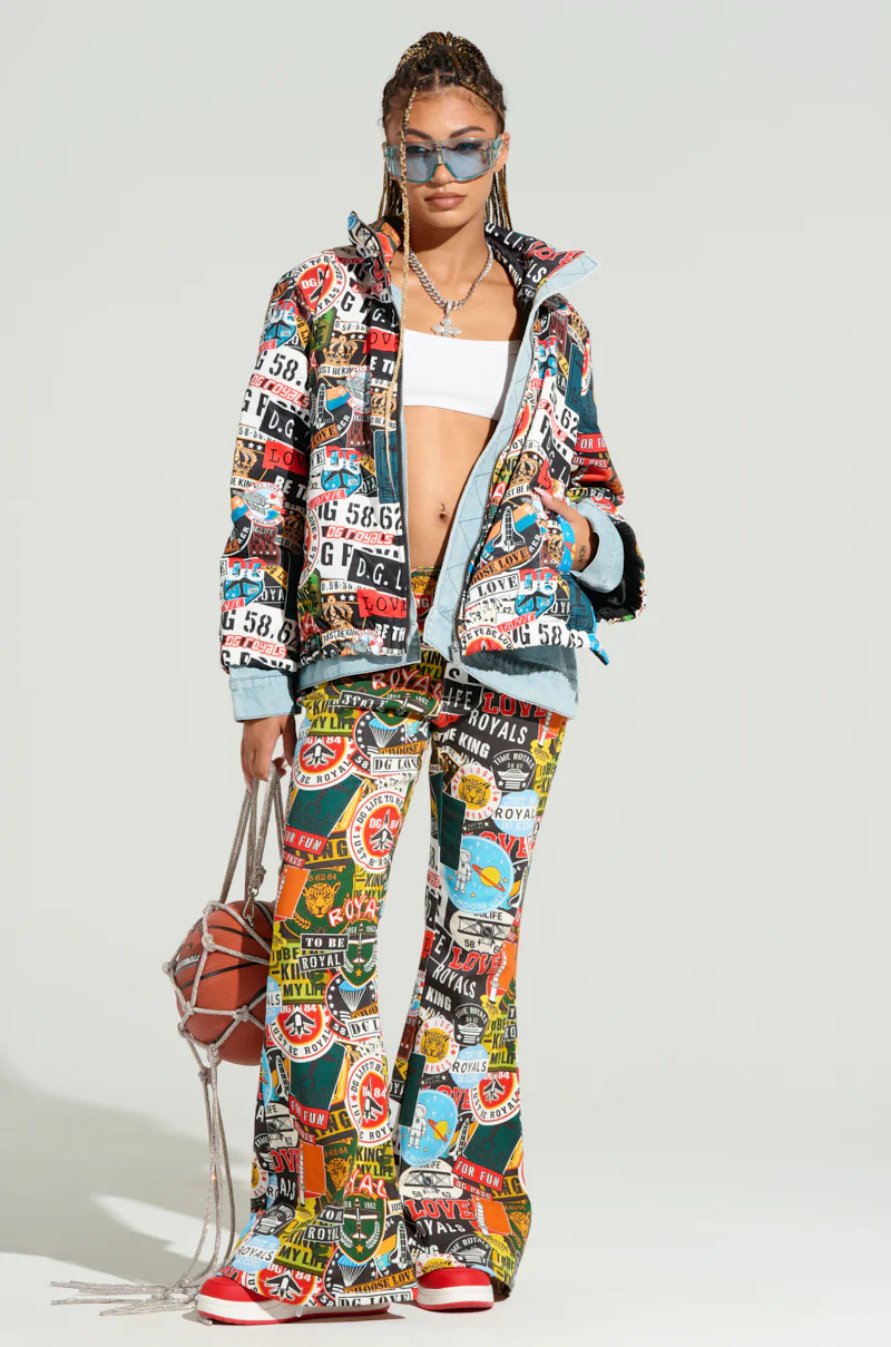 RED LIGHT LAYERED GRAPHIC BOMBER - Image 6