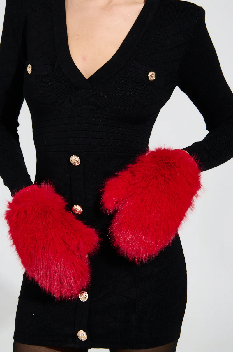 REDDY FAUX FUR GLOVES - Image 2