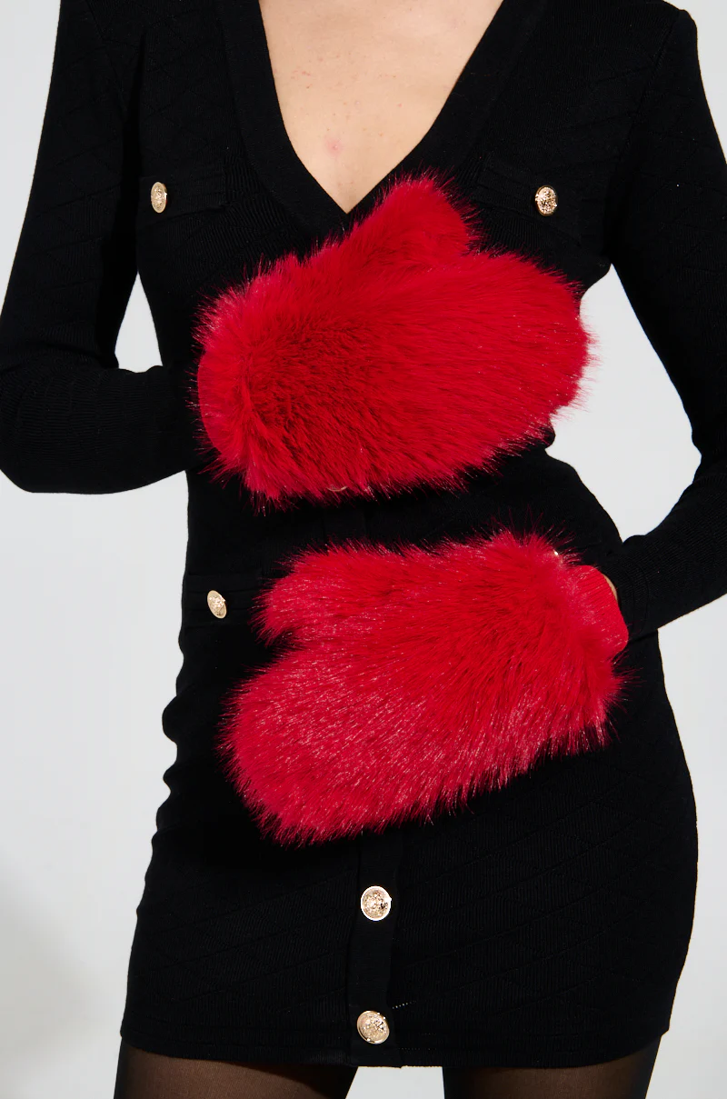 REDDY FAUX FUR GLOVES - Image 3