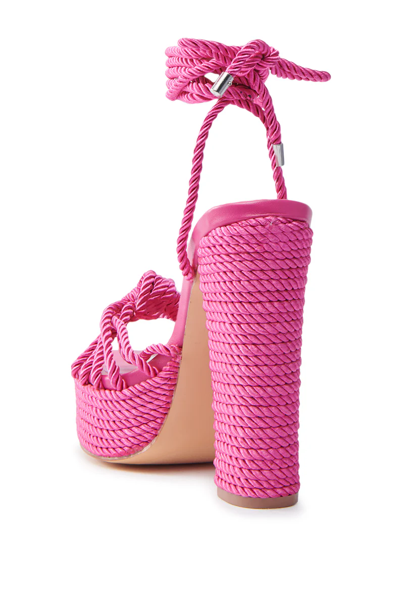 RENEE FUCHSIA ROPE DETAIL LACE UP SANDAL - Image 5