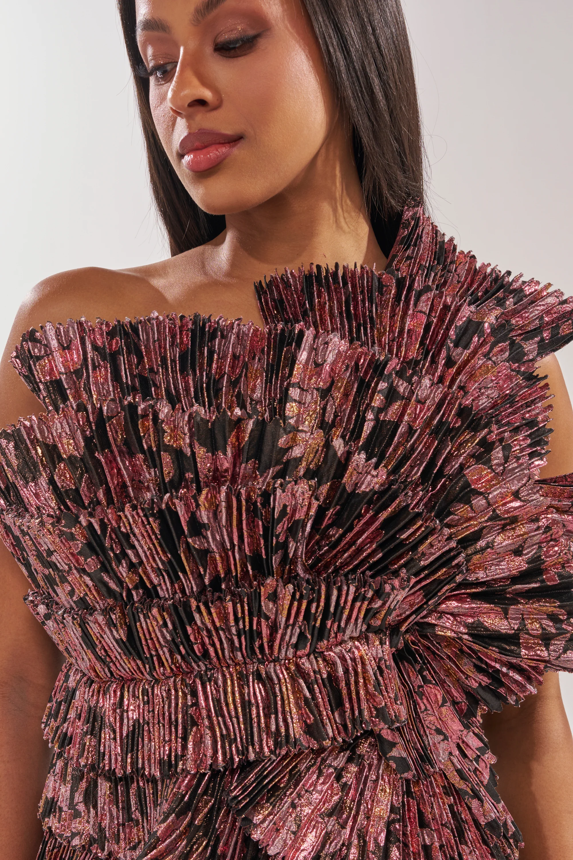 RESTLESS NIGHTS ASYMMETRICAL BROCADE TOP - Image 5