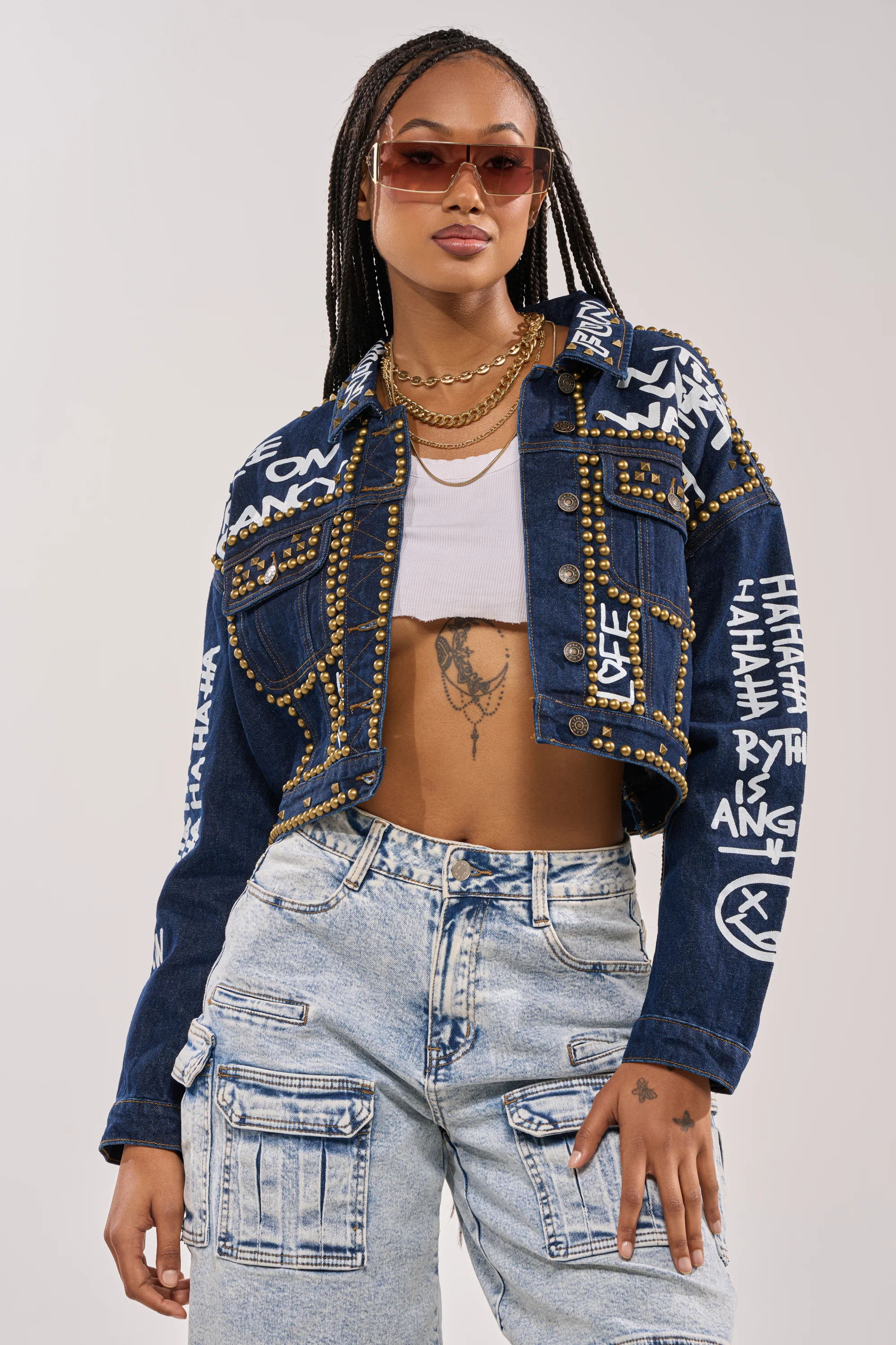 RHYTHM OF THE NIGHT DENIM JACKET IN DARK BLUE - Image 3