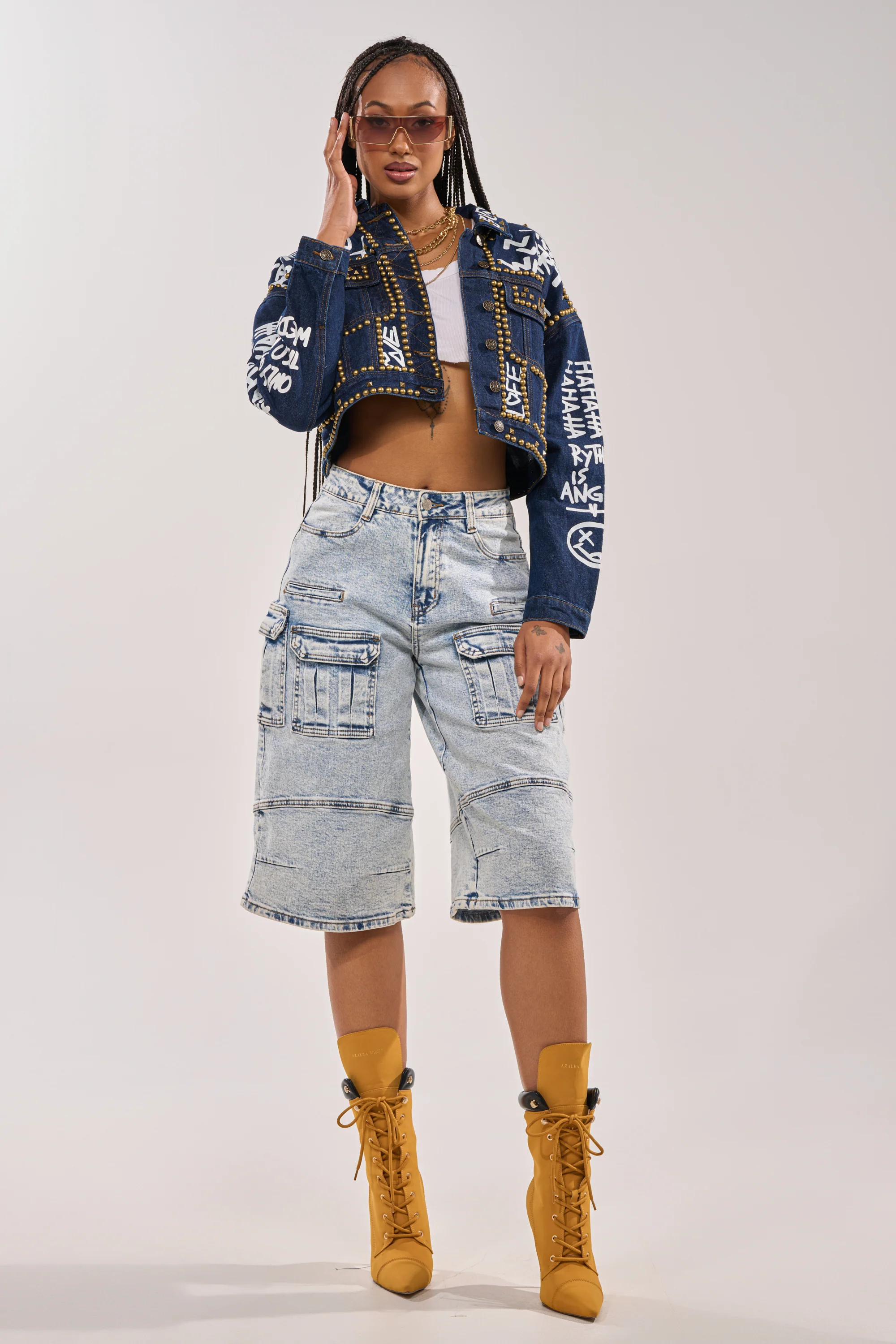 RHYTHM OF THE NIGHT DENIM JACKET IN DARK BLUE - Image 8
