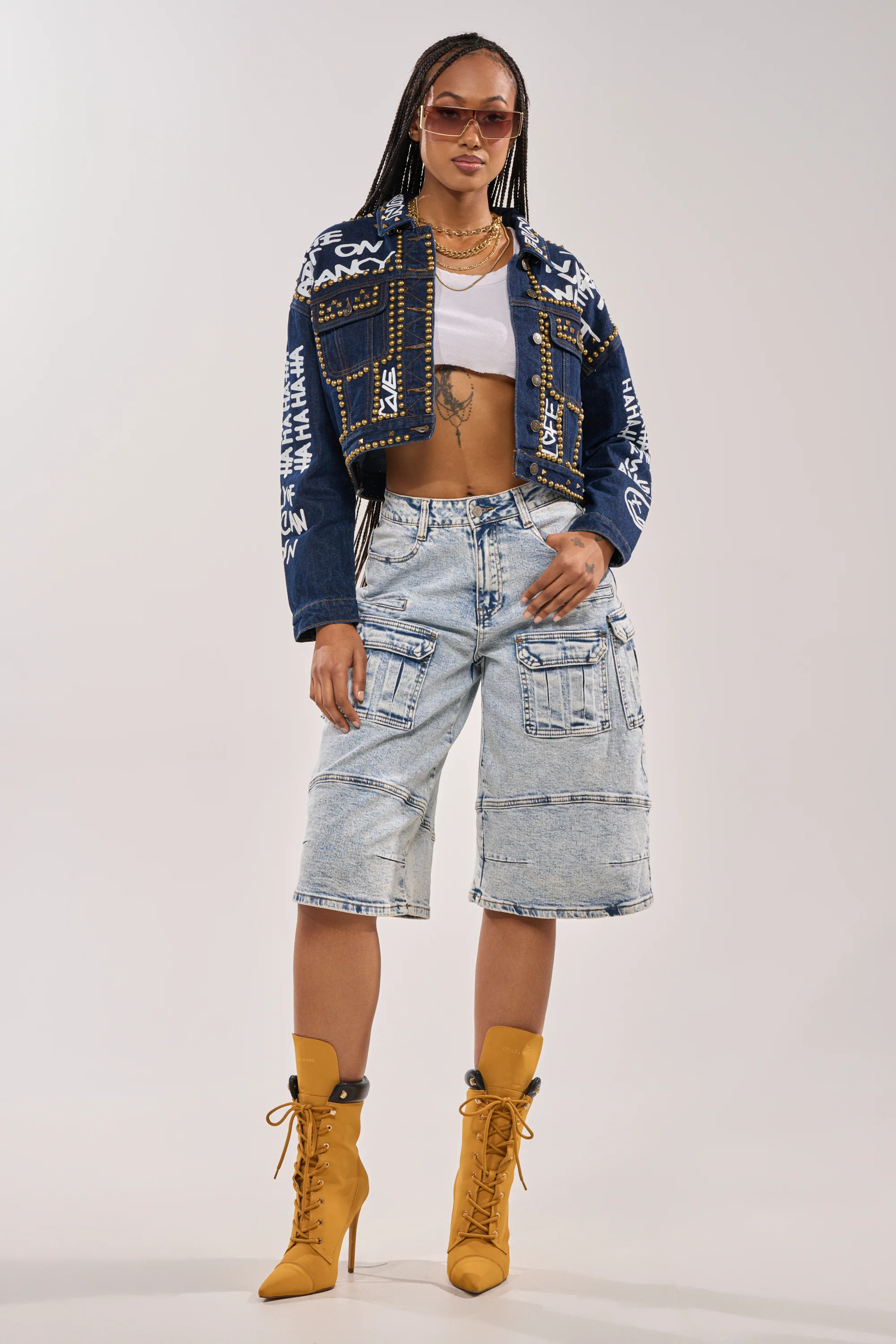 RHYTHM OF THE NIGHT DENIM JACKET IN DARK BLUE - Image 9