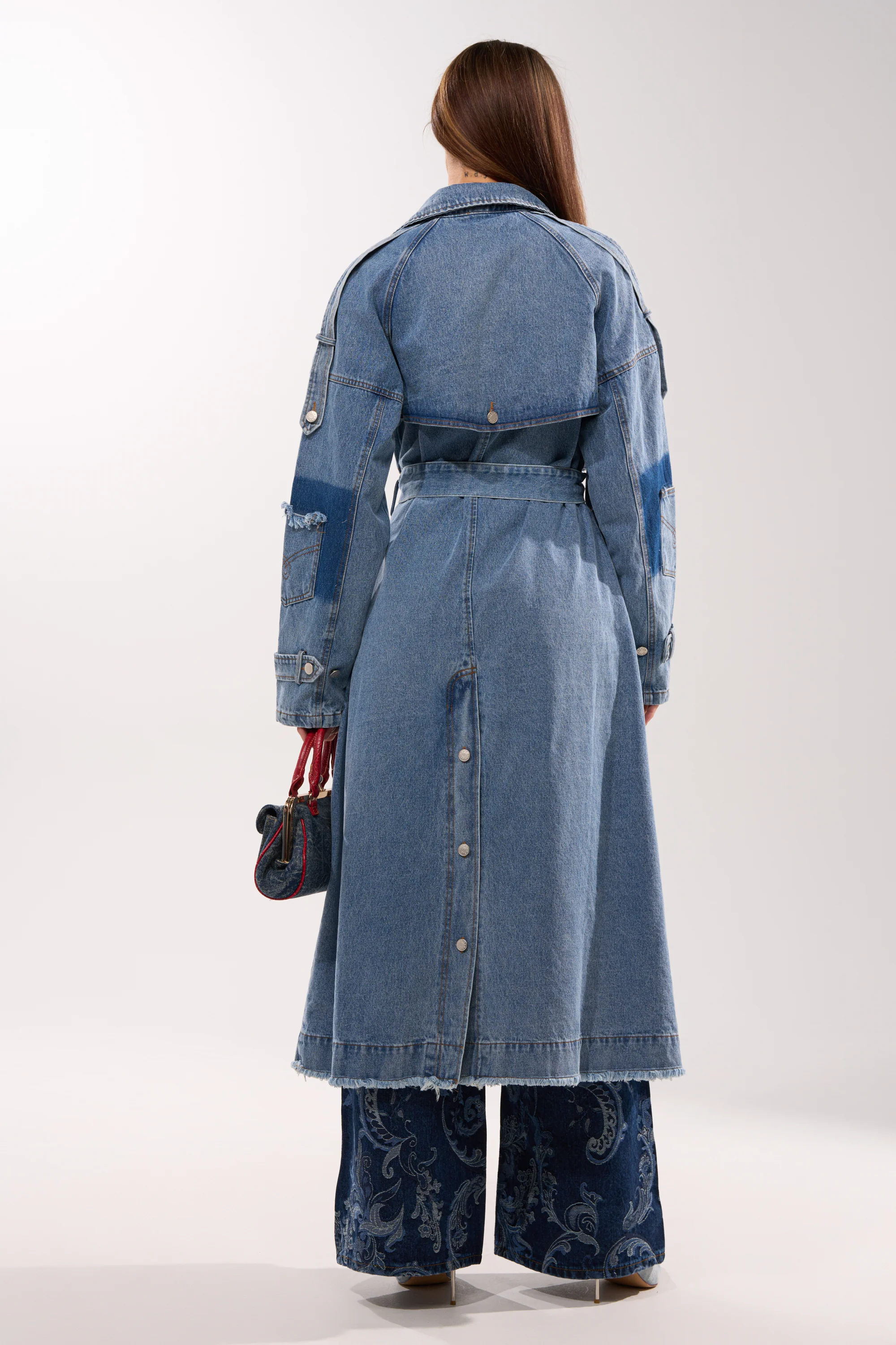 RILEY PATCHWORK DENIM TRENCH - Image 10