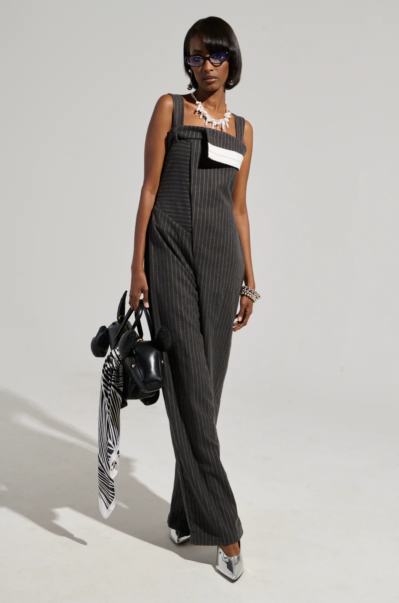 RITA PINSTRIPE SUITED JUMPSUIT - Image 3