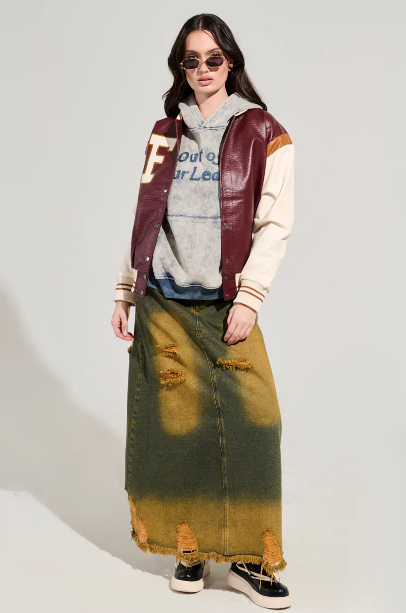 ROCKIT FAUX LEATHER VARSITY BOMBER - Image 7