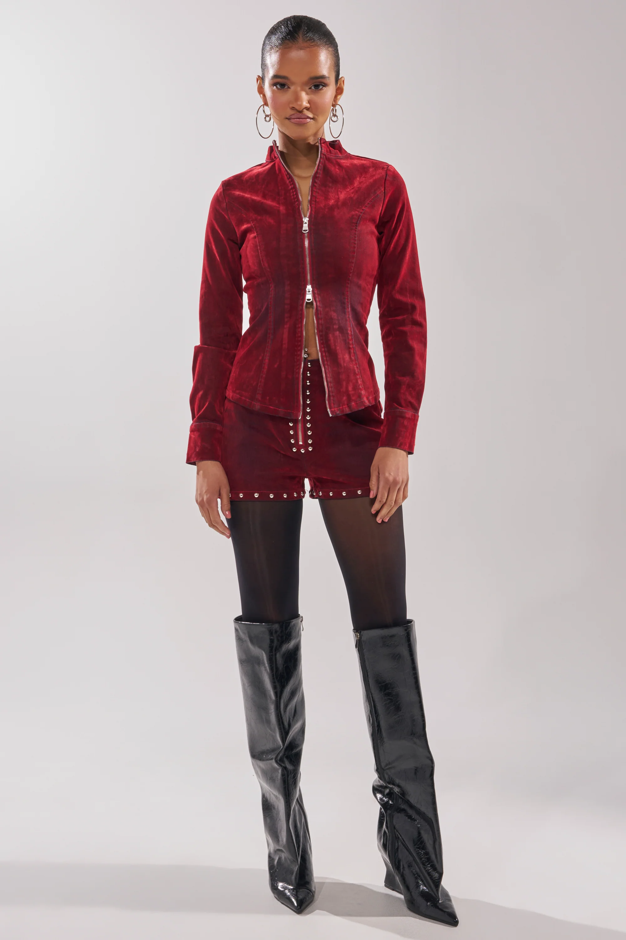 RODEO VIBES VELVET DENIM ZIP UP - Image 8