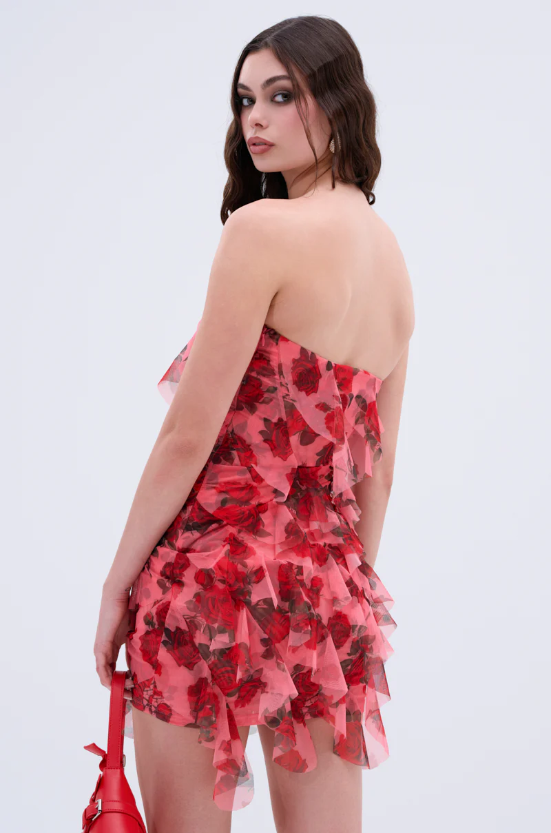 ROSIE RUFFLE PRINTED MINI DRESS - Image 4