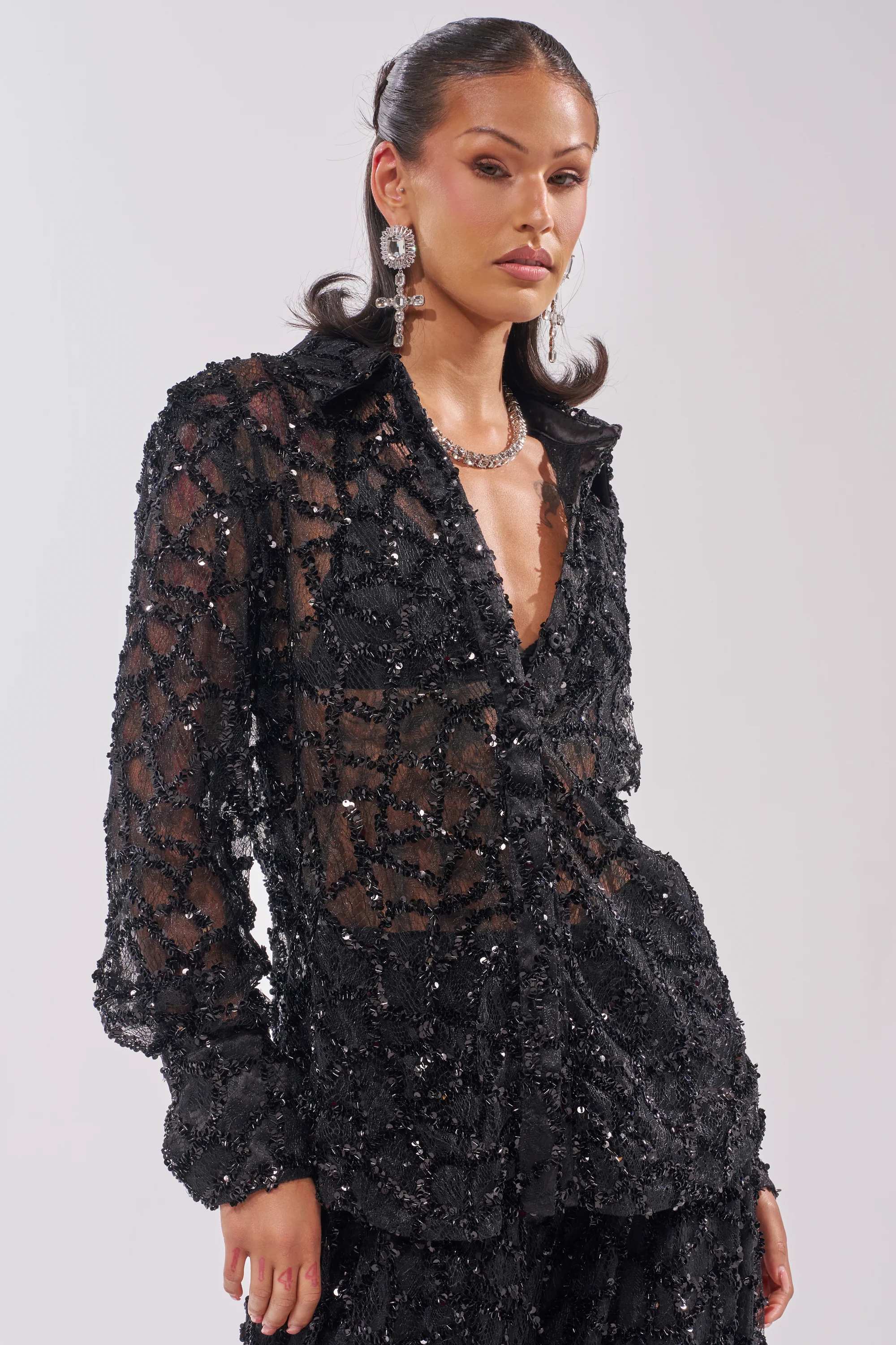 ROXY SEQUIN BUTTON DOWN - Image 4