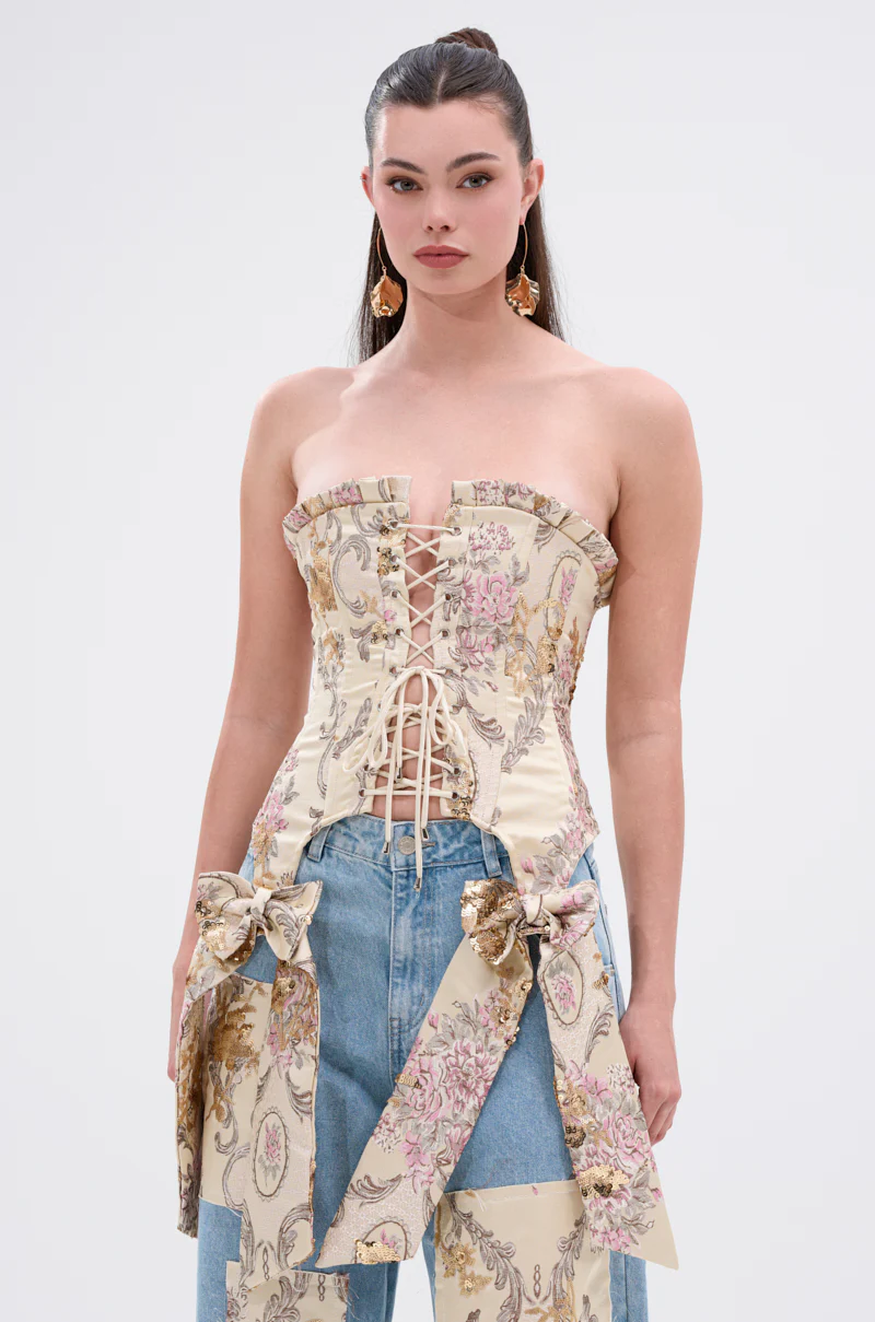 ROYAL ENERGY BROCADE CORSET TOP