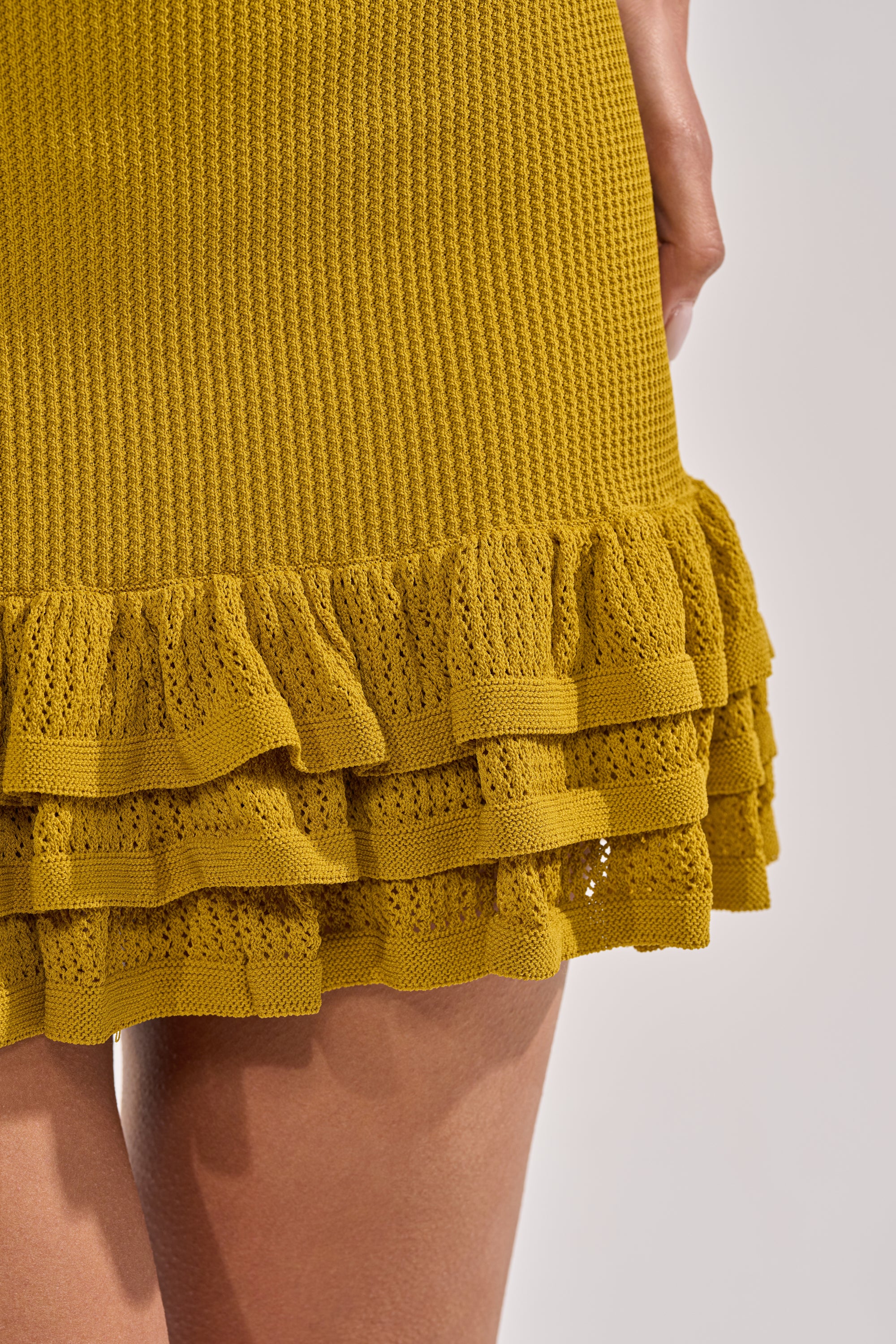 RUFFLE QUEEN MINI DRESS IN GREEN - Image 7