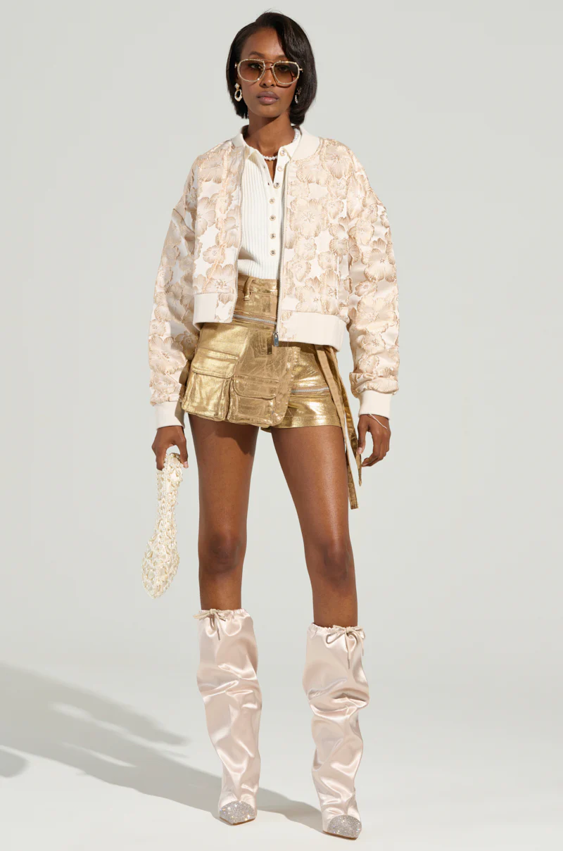 RUNAWAY METALLIC DENIM SHORTS - Image 8