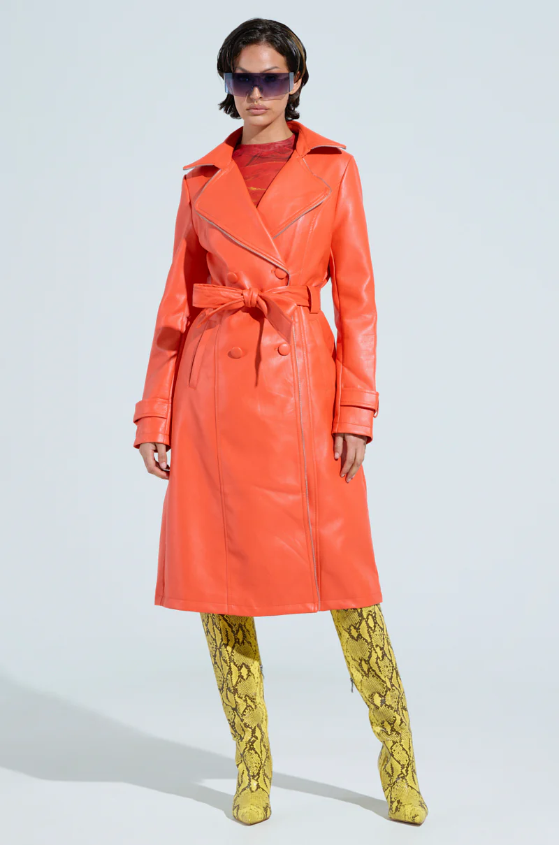 SANDO ZIPPER TRIM TRENCH IN ORANGE - Image 2