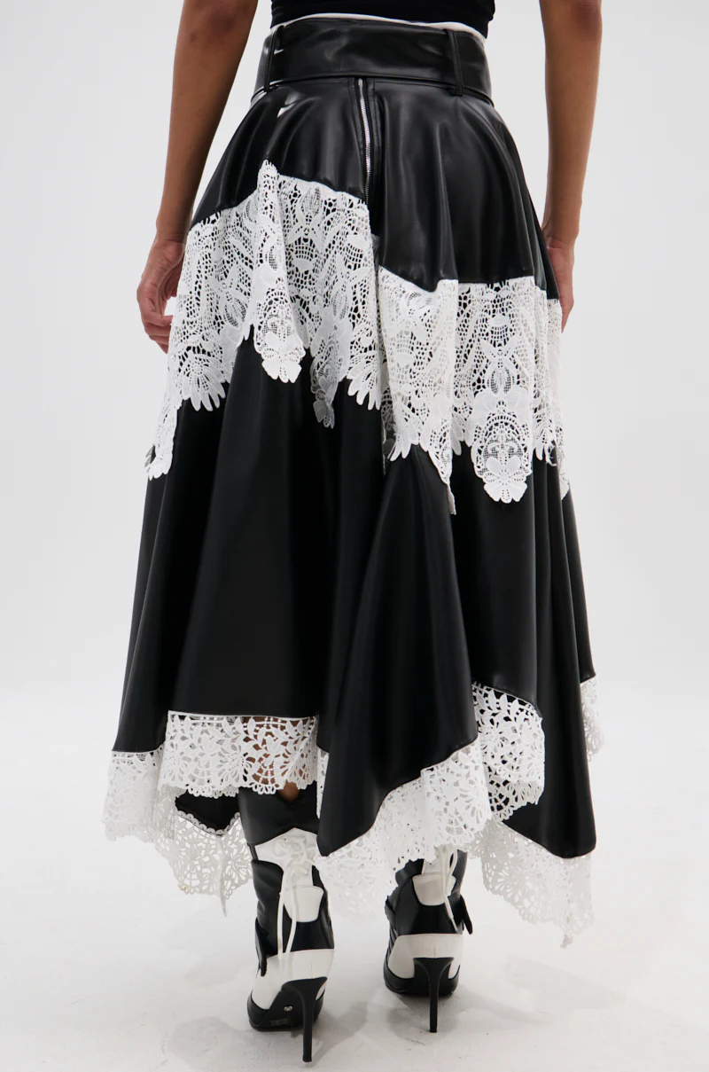 SARA BELTED LACE TRIM SKIRT - Image 5