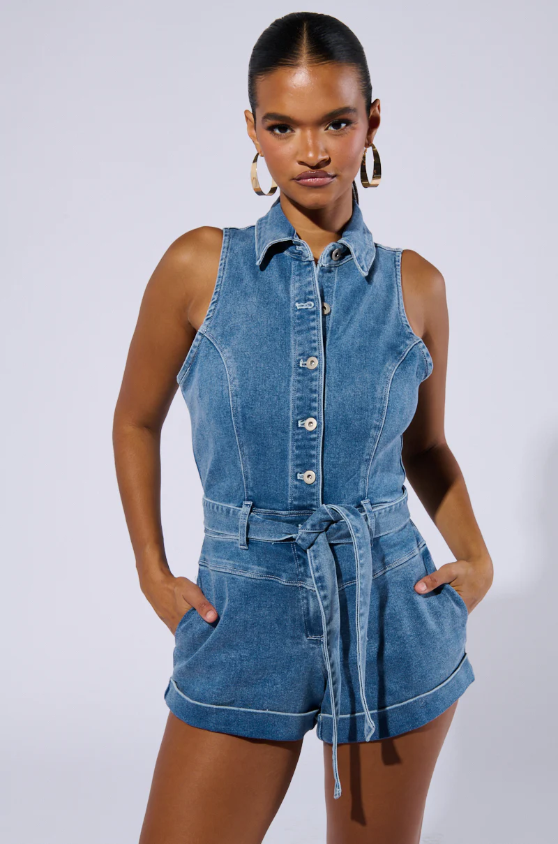 SAYLOR DENIM ROMPER - Image 2