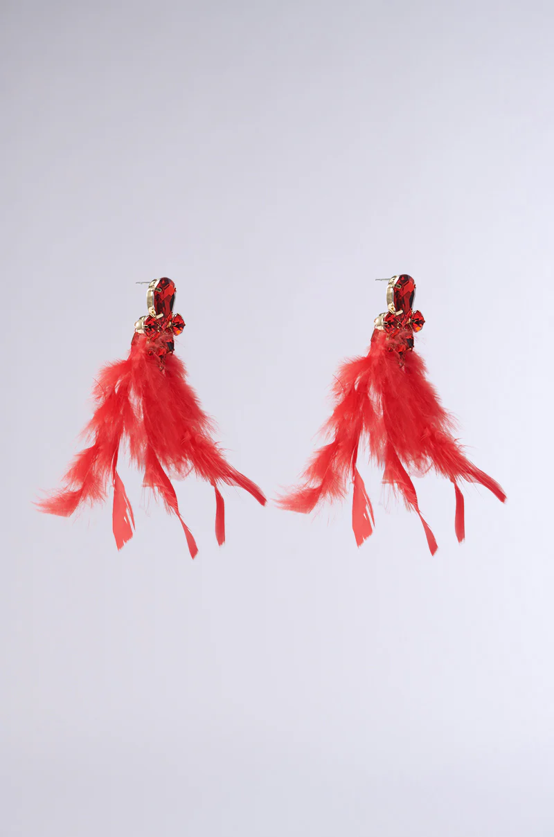 SEE RED FEATHER EARRING - Image 3