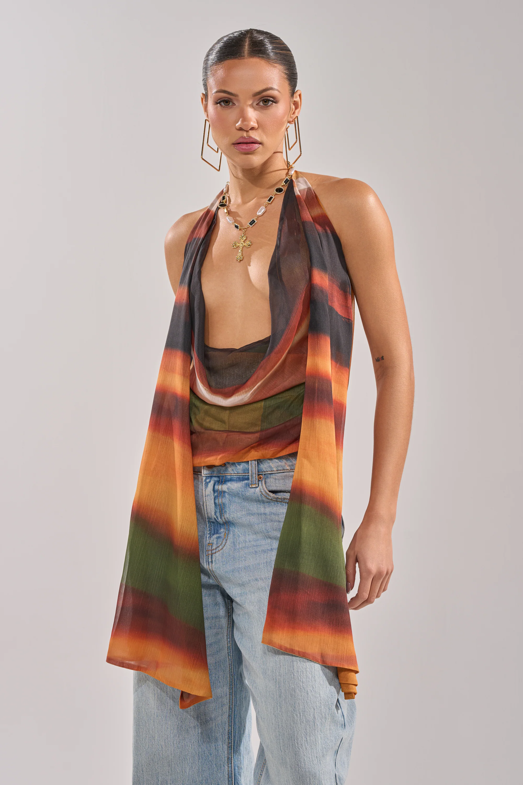 SELENA DEEP COWL HALTER TOP - Image 3