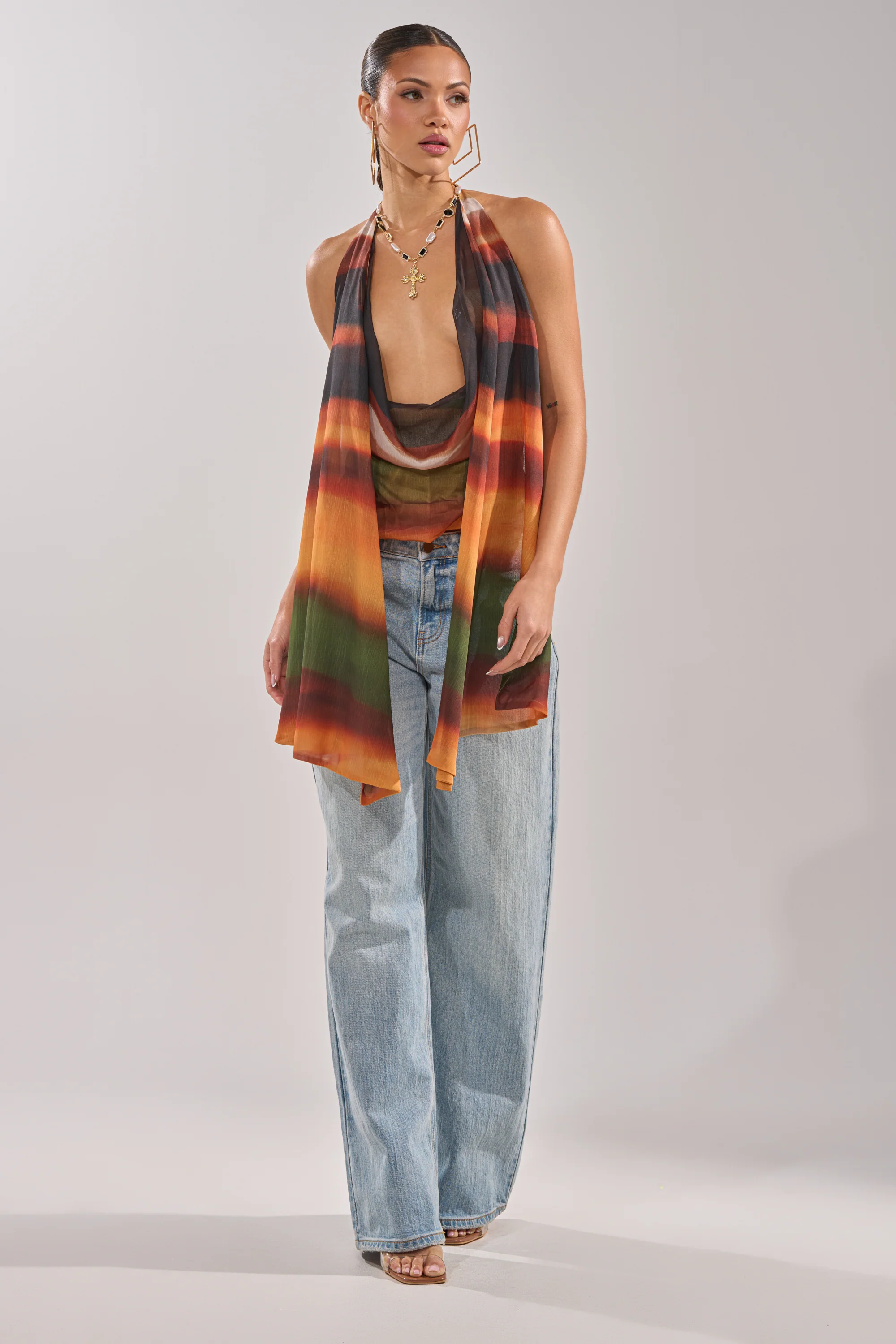 SELENA DEEP COWL HALTER TOP - Image 7