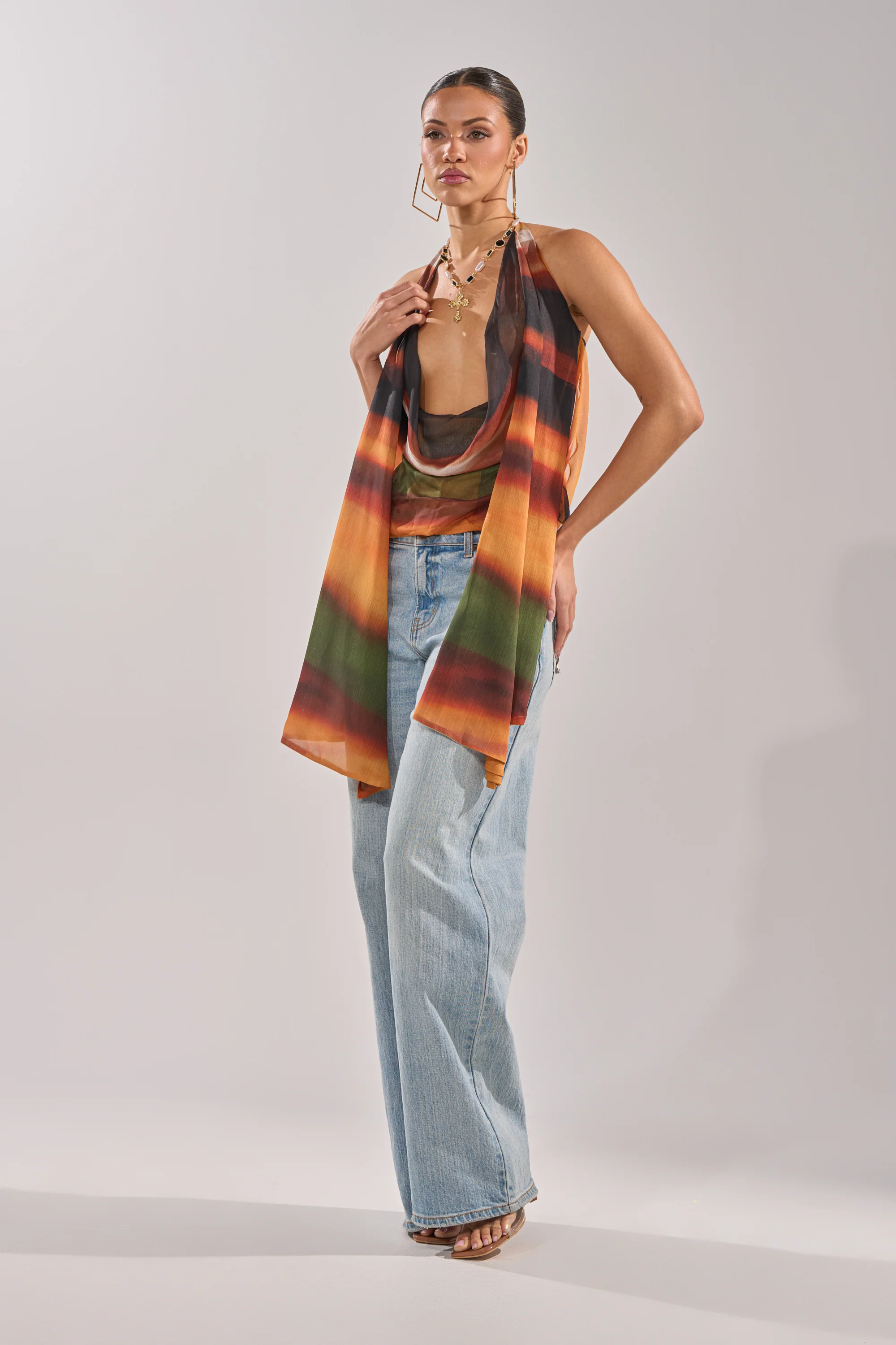 SELENA DEEP COWL HALTER TOP - Image 9