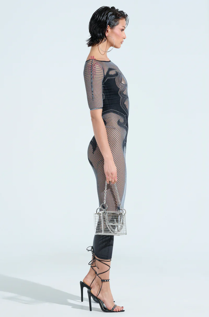 SEXY AS HELL MESH MIDI DRESS - Image 3
