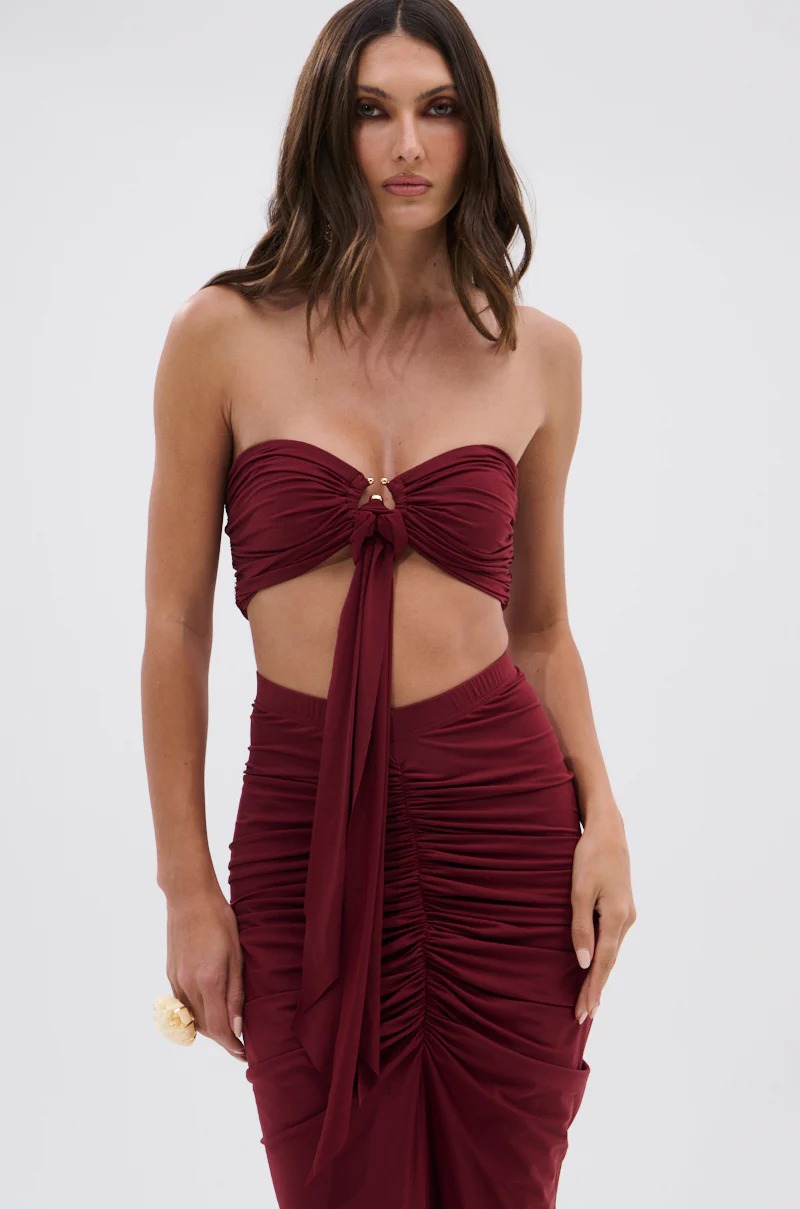 SEXY RUCHED BANDEAU TOP - Image 2
