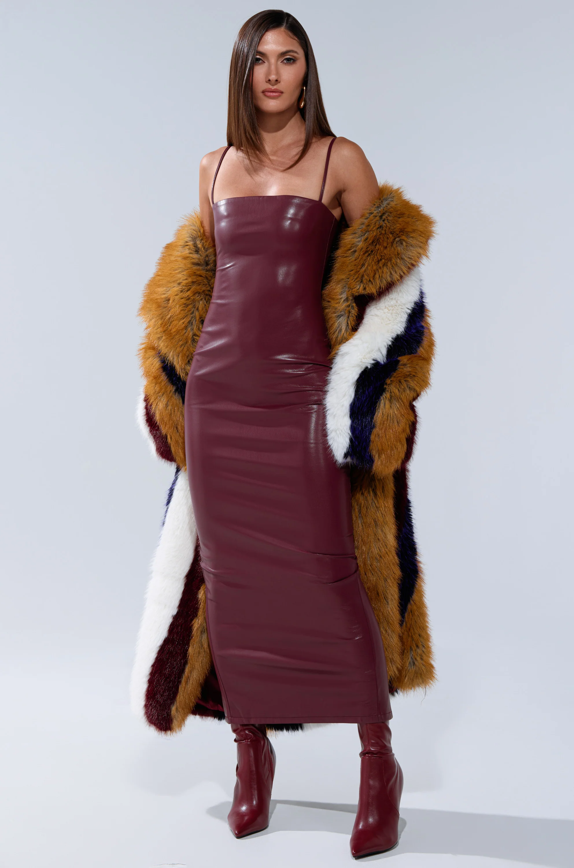 SHAI PU MIDI DRESS IN BURGUNDY - Image 4