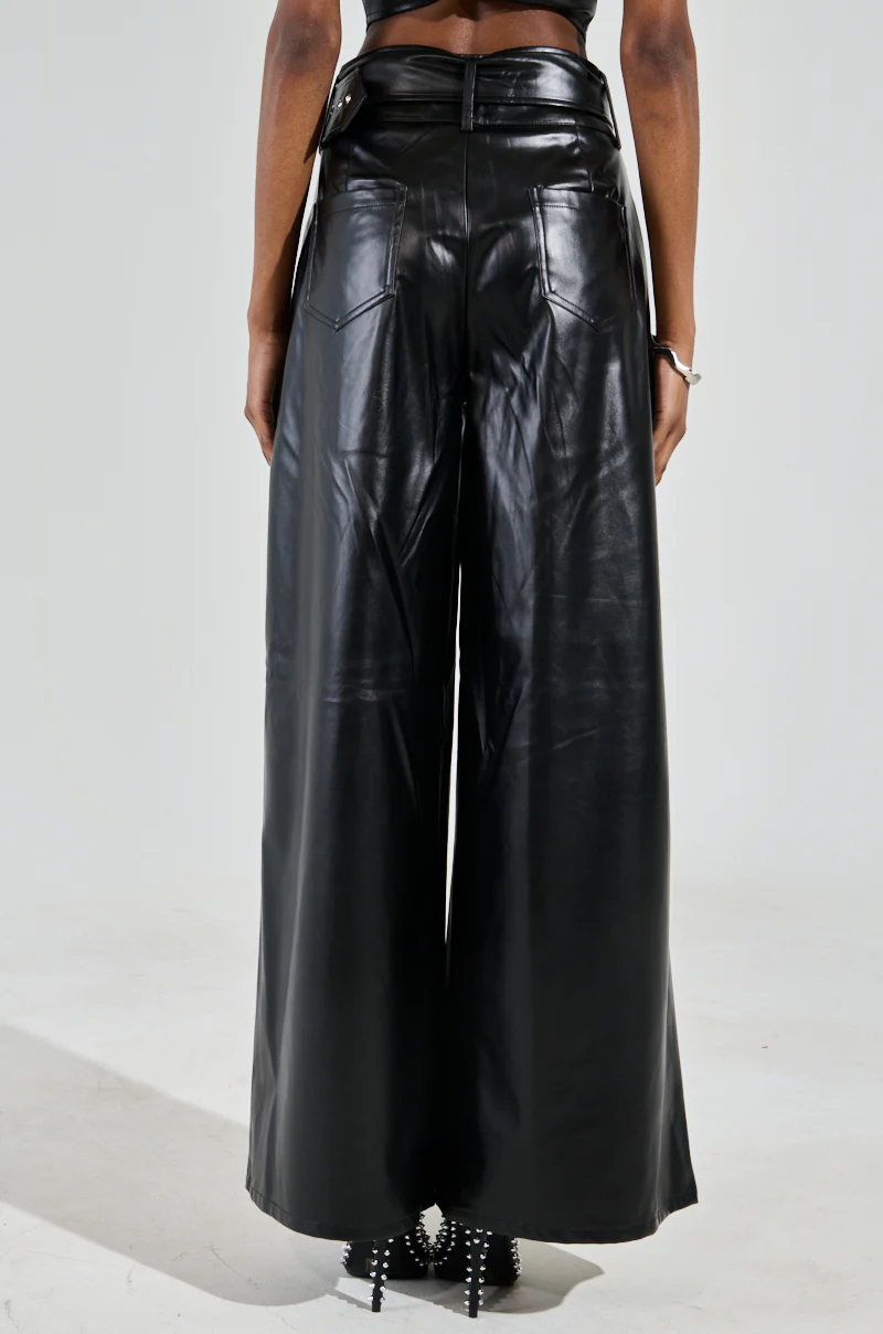 SHAINA FAUX LEATHER TROUSER - Image 4
