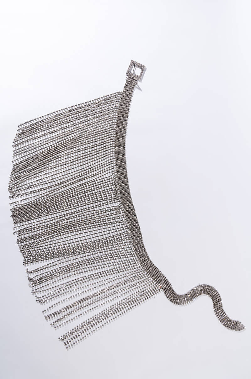 SHAKE A TAIL FEATHER RHINESTONE FRINGE SKIRT BELT - Image 6