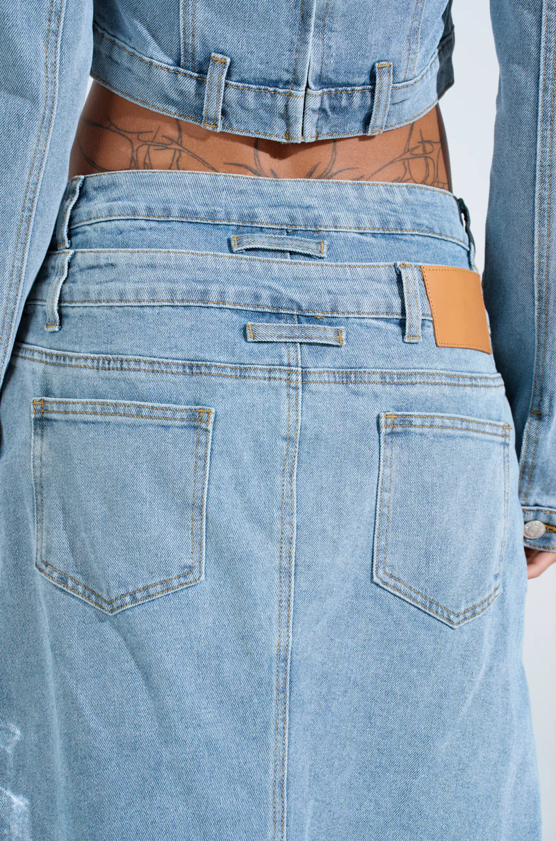 SHAKE IT OFF DENIM PANT WITH SKIRT ATTACHED - Image 8