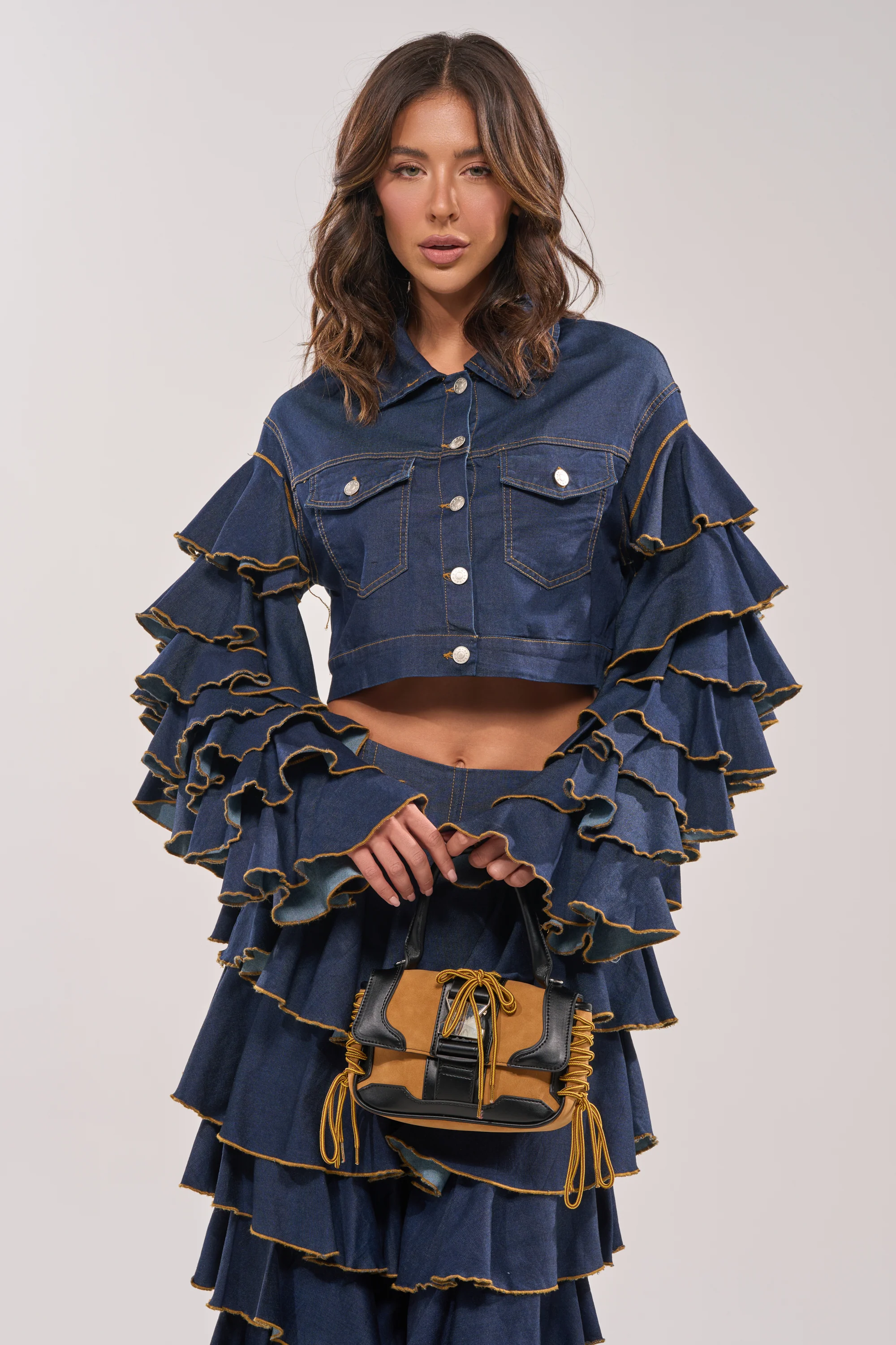 SHAKE IT OUT CROPPED DENIM JACKET - Image 5