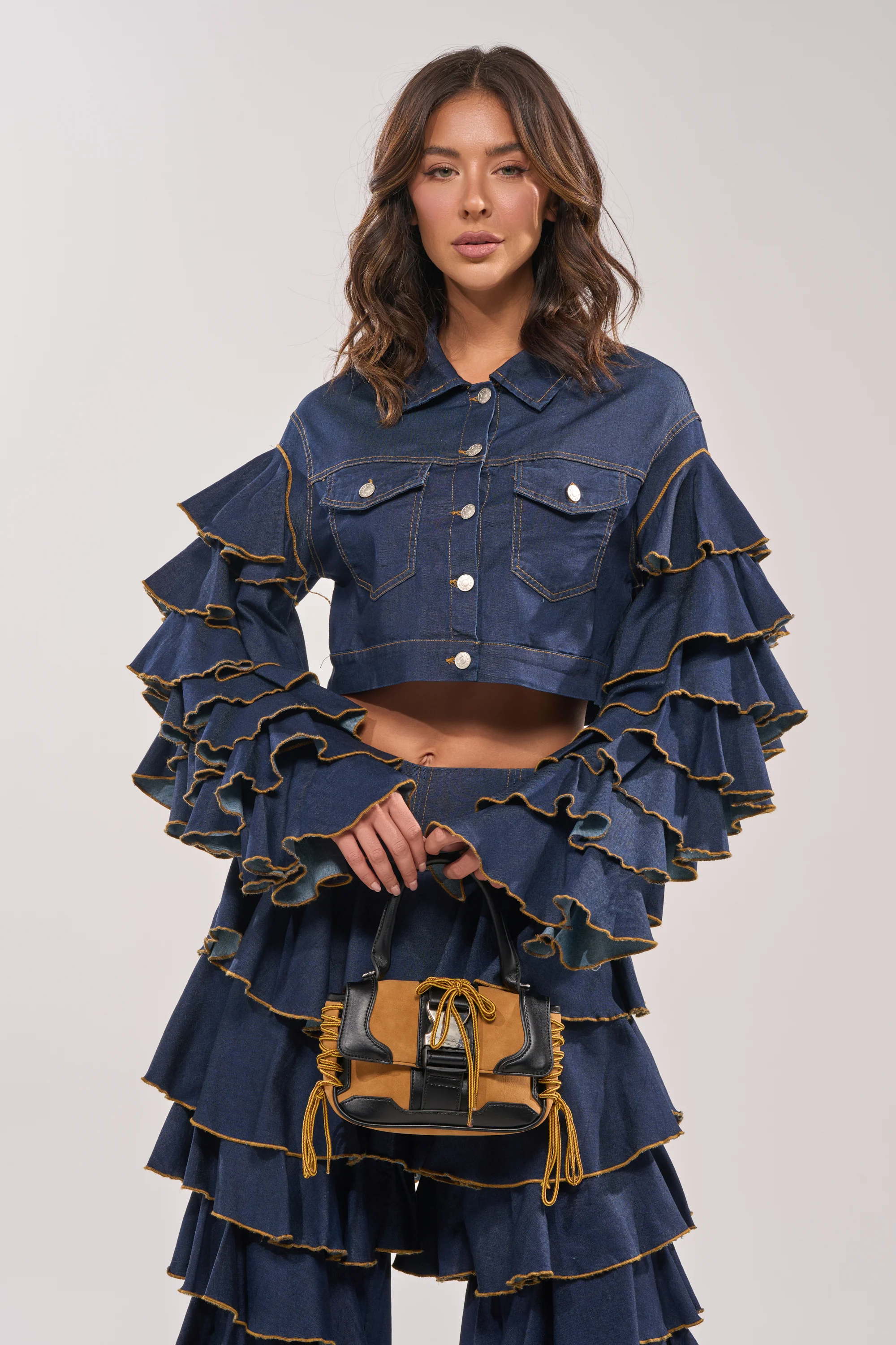SHAKE IT OUT CROPPED DENIM JACKET - Image 8