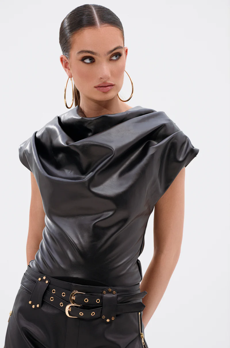 SHANNON FAUX LEATHER BODYSUIT - Image 2