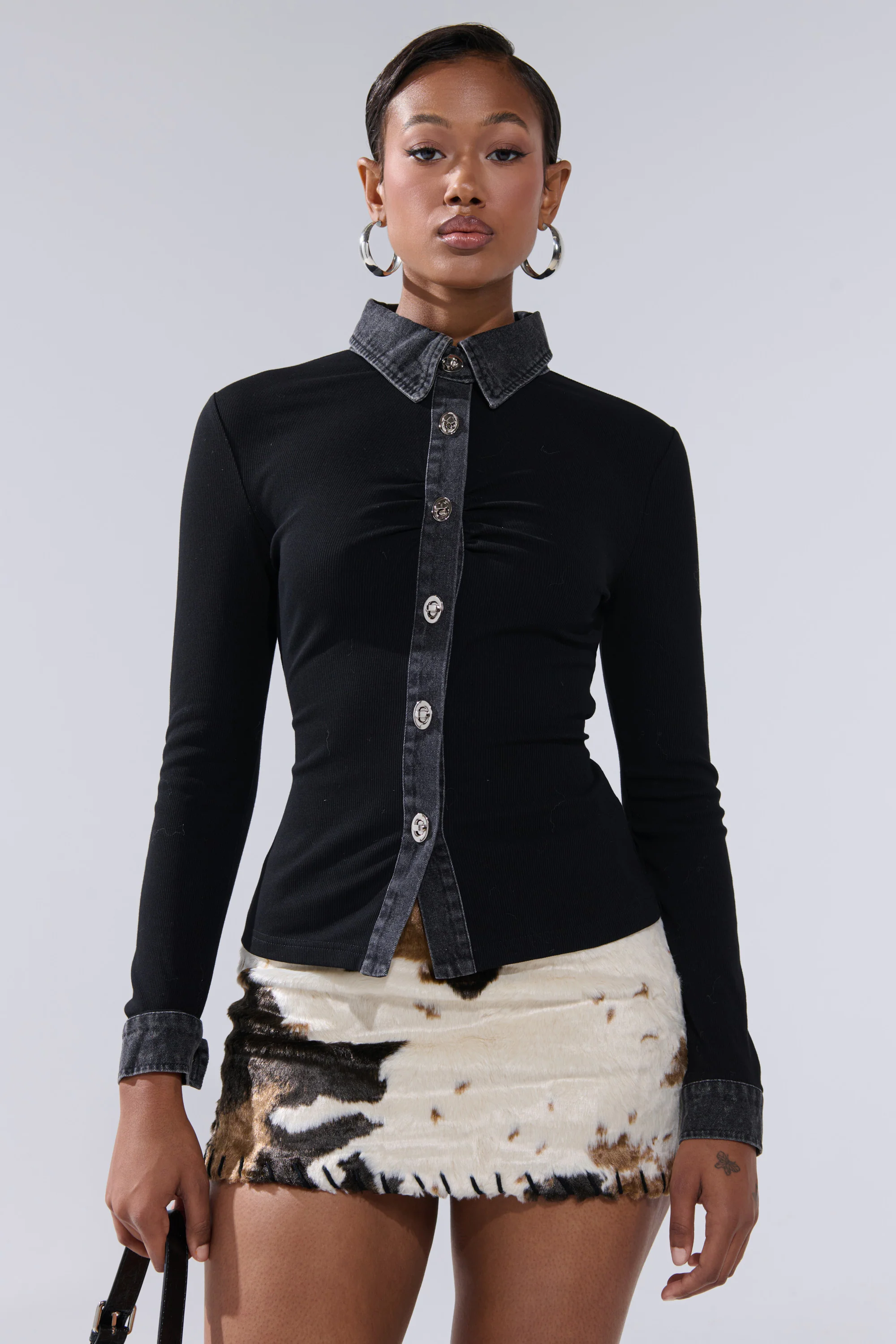 SHANNON KNIT BUTTON DOWN - Image 3