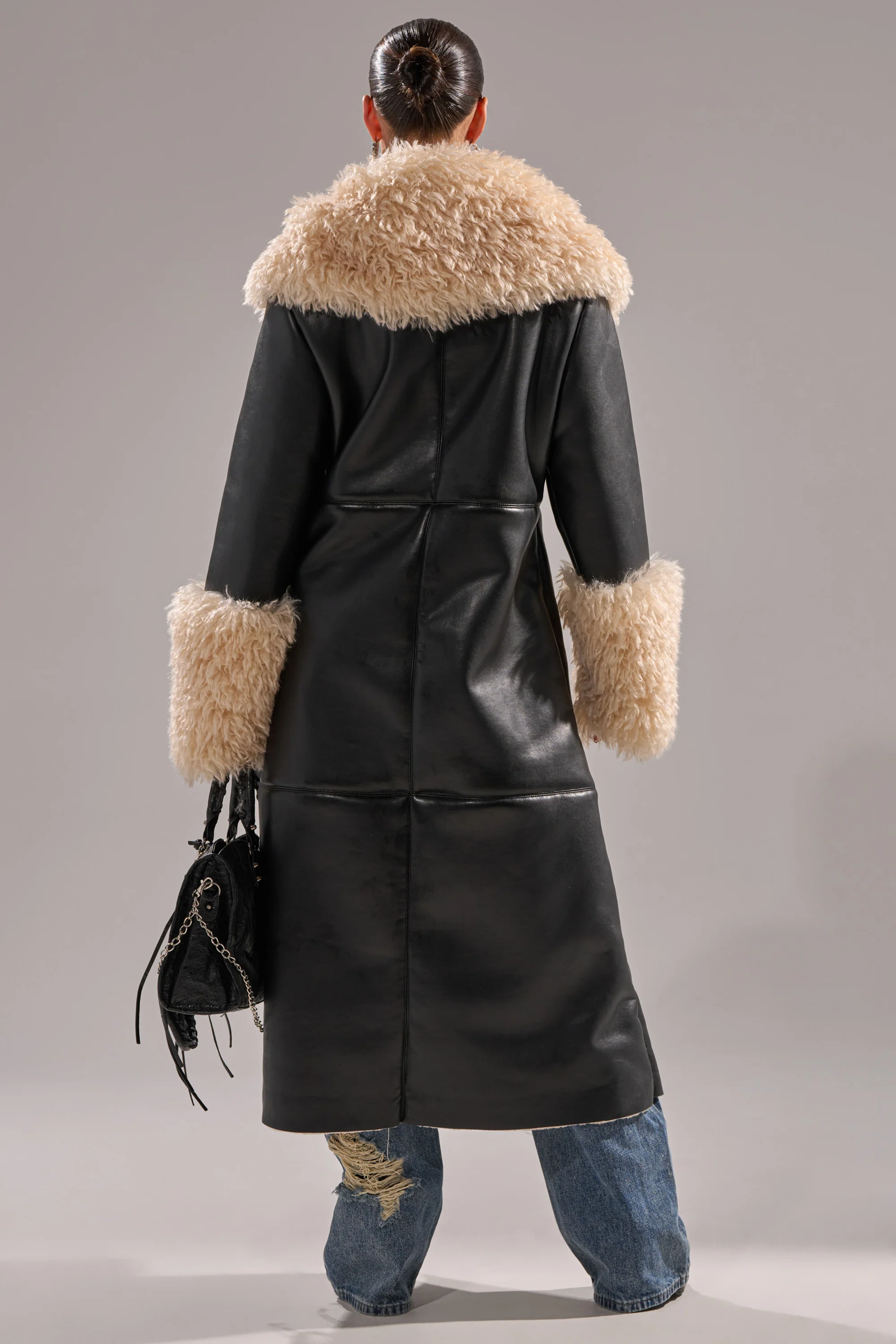 SHE GOT IT FLUFFY PU TRENCH WITH BONDED SHERPA - Image 8
