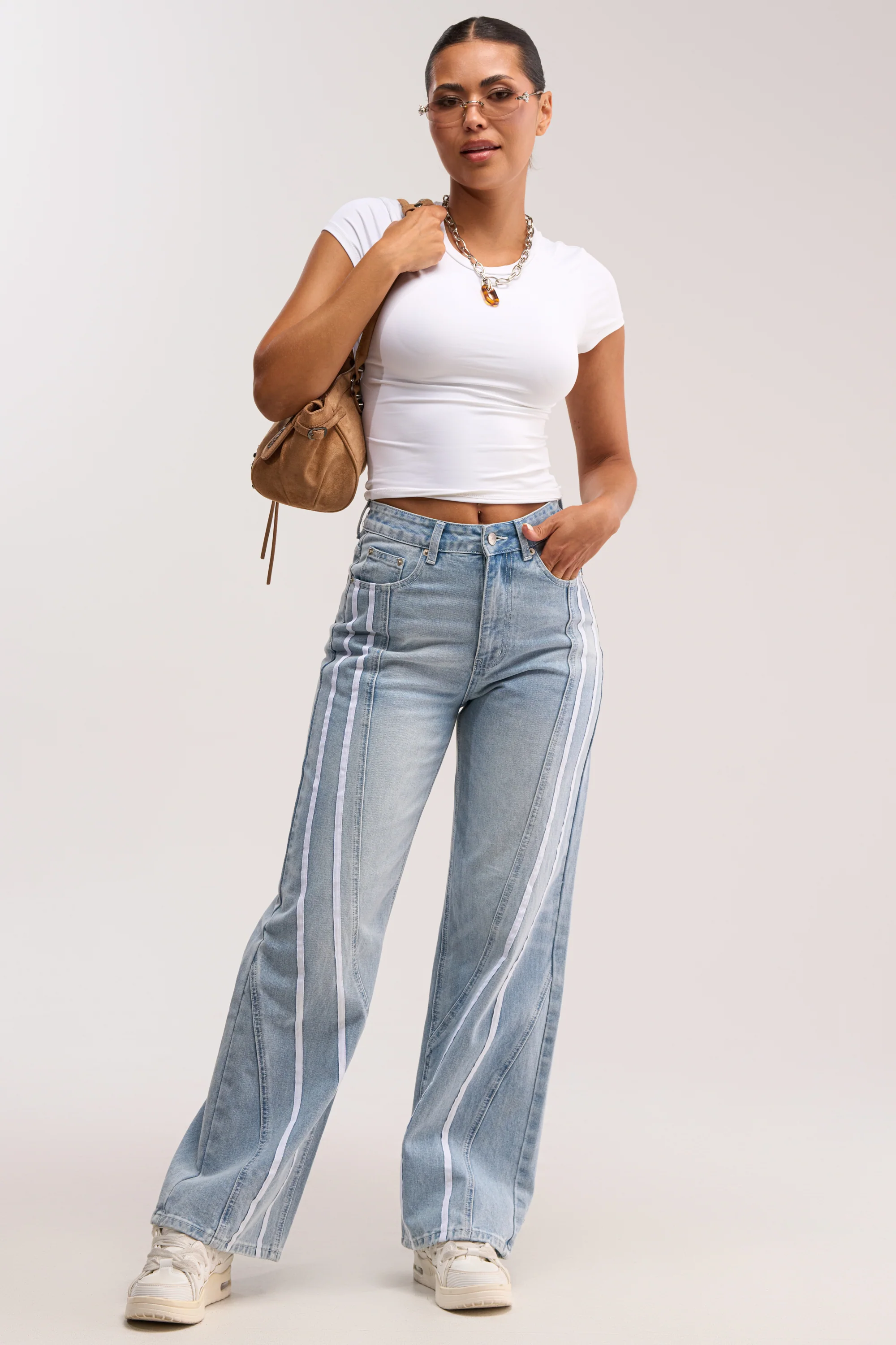 SHE IS A RUNNER DENIM TRACK PANT - Image 6