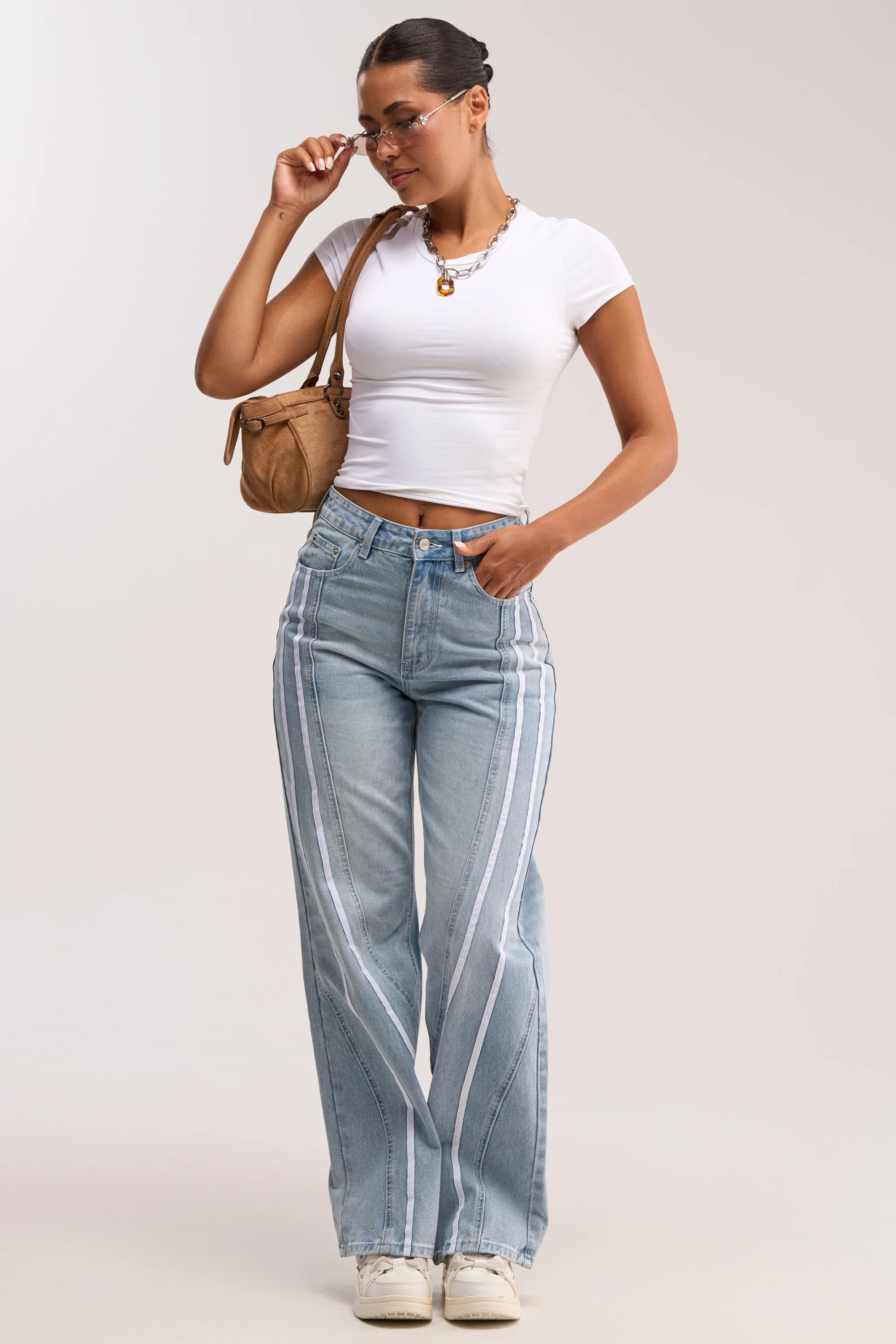 SHE IS A RUNNER DENIM TRACK PANT - Image 7