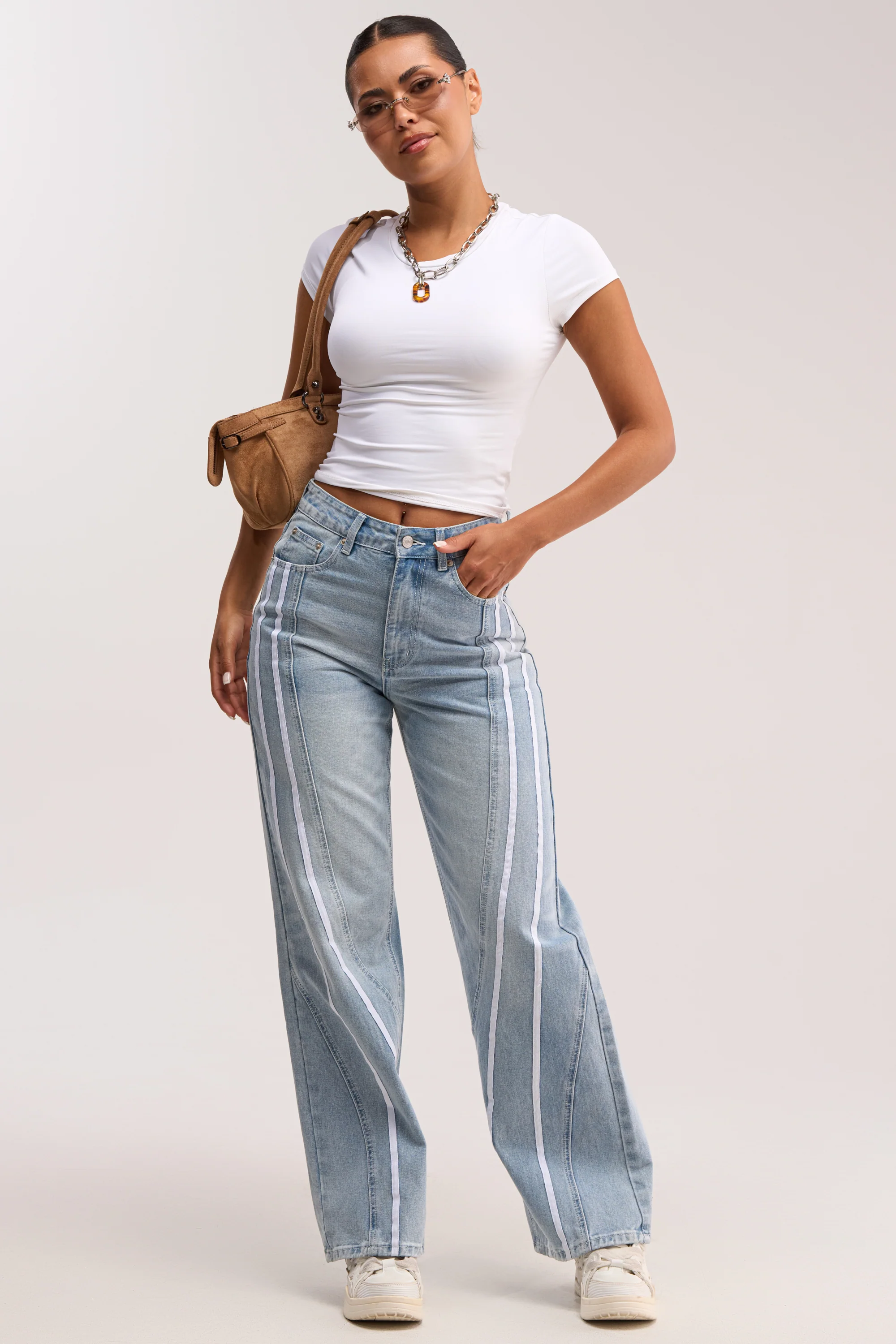 SHE IS A RUNNER DENIM TRACK PANT - Image 8