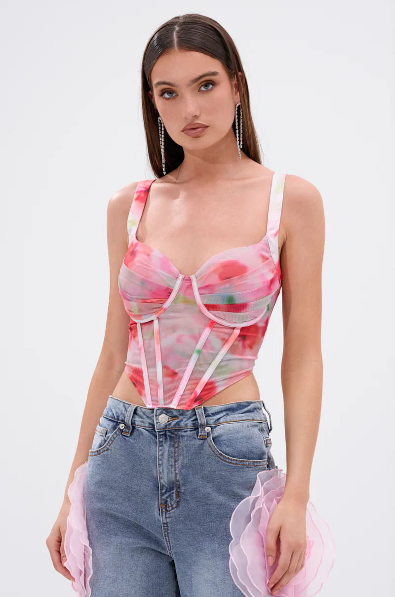 SHELLY OMBRE MESH CORSET