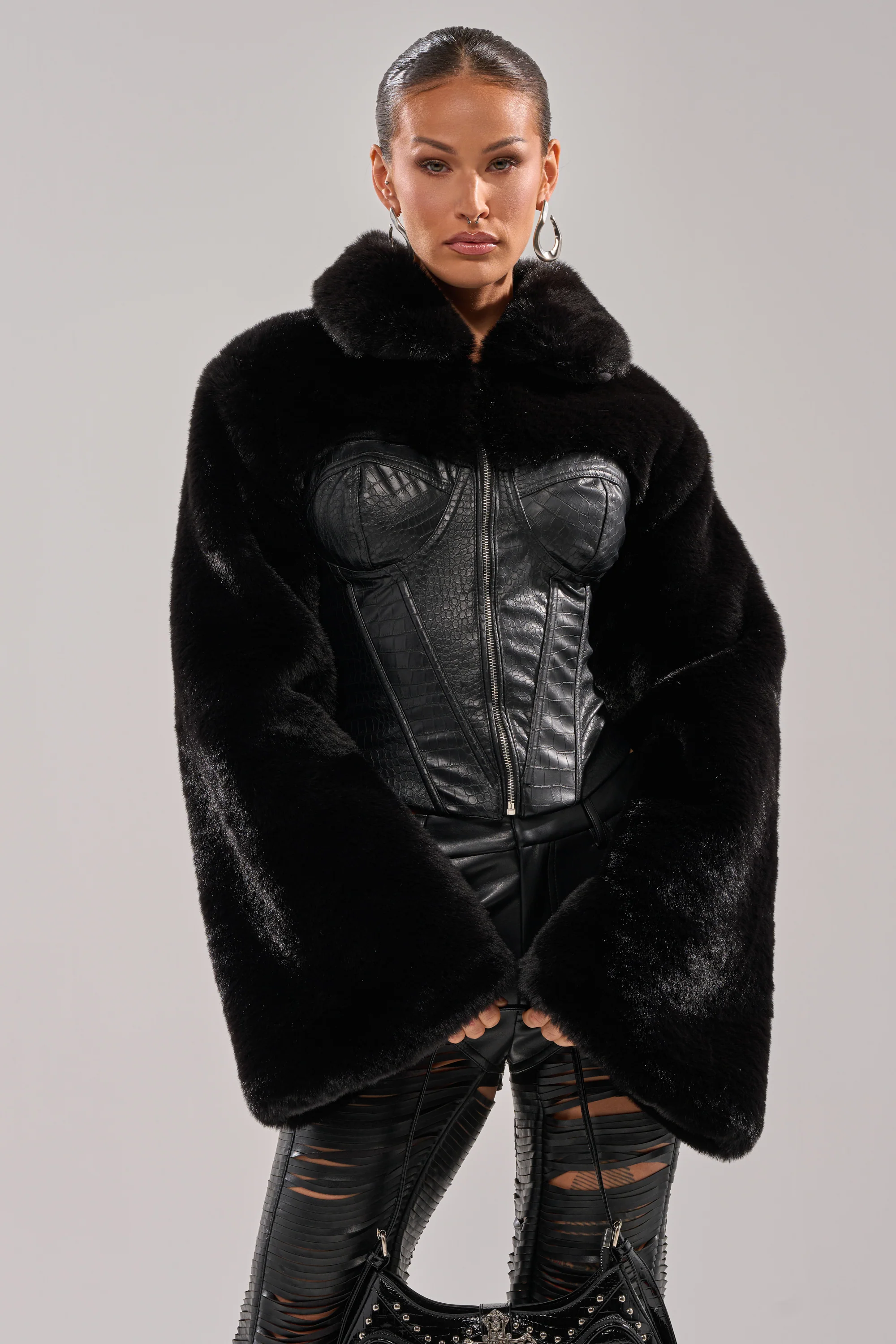 SHORTY CORSETED FAUX FUR - Image 2